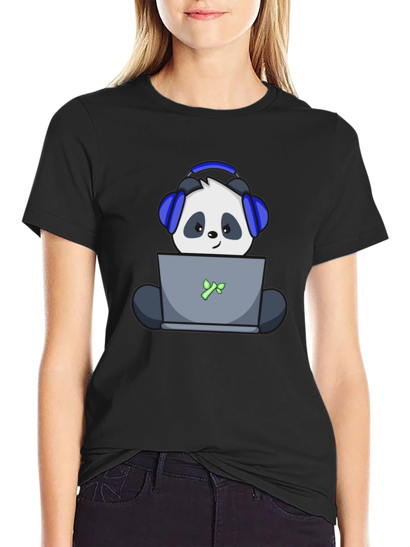Gamer Panda T-Shirt - Black Cotton Tee