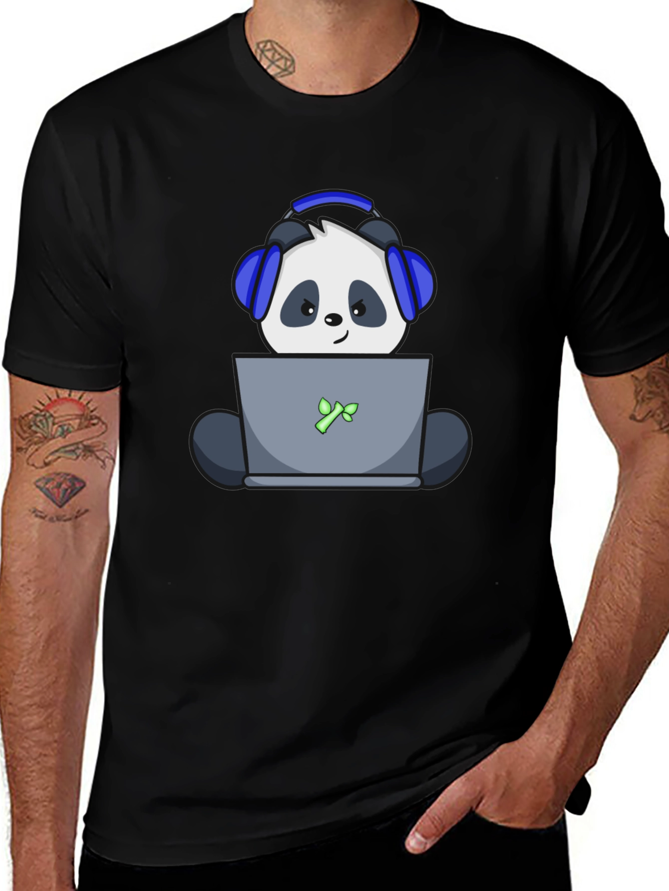Gamer Panda T-Shirt - Black Cotton Tee