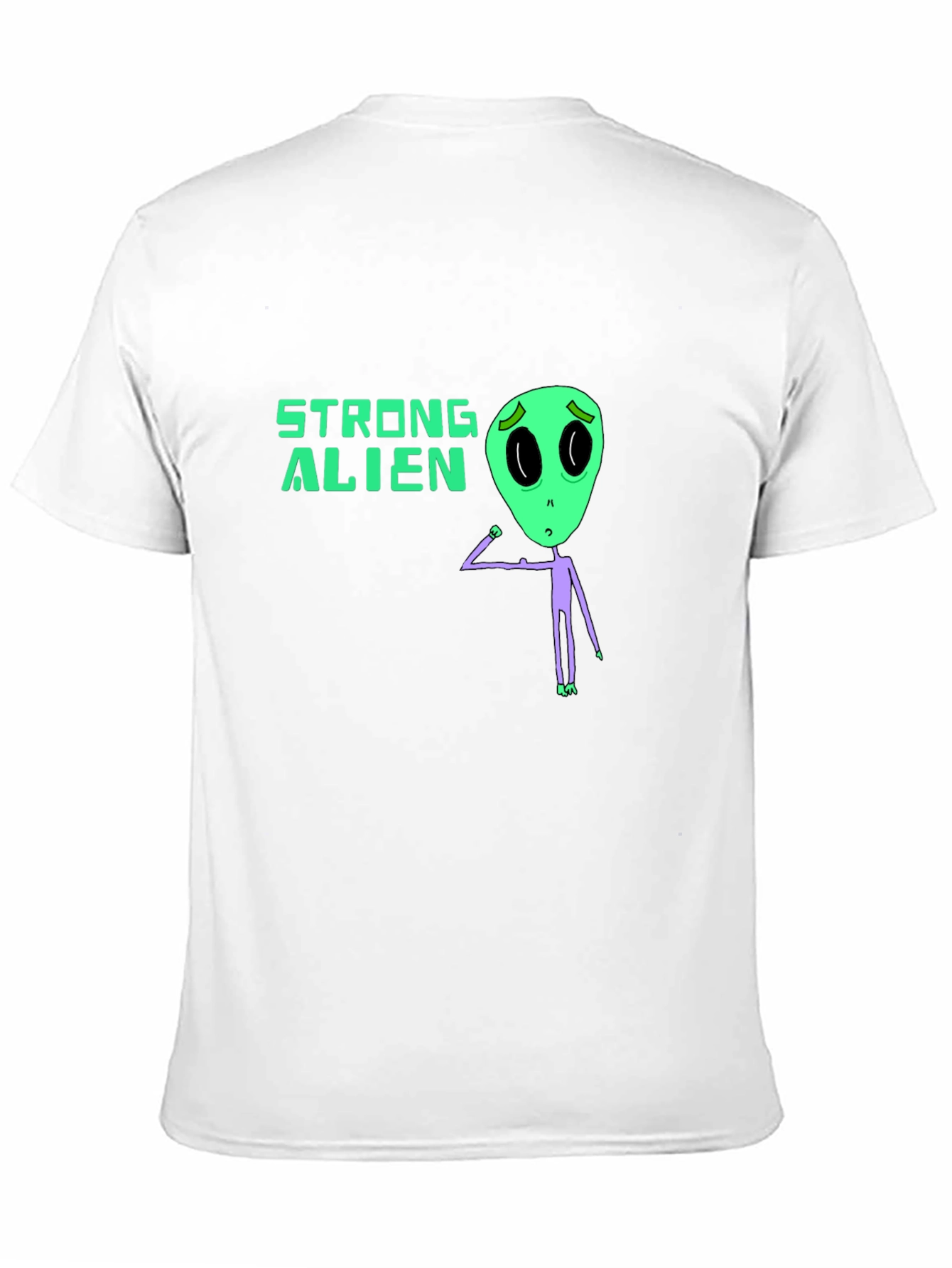 Strong Alien Graphic Tee - Black Unisex T-Shirt
