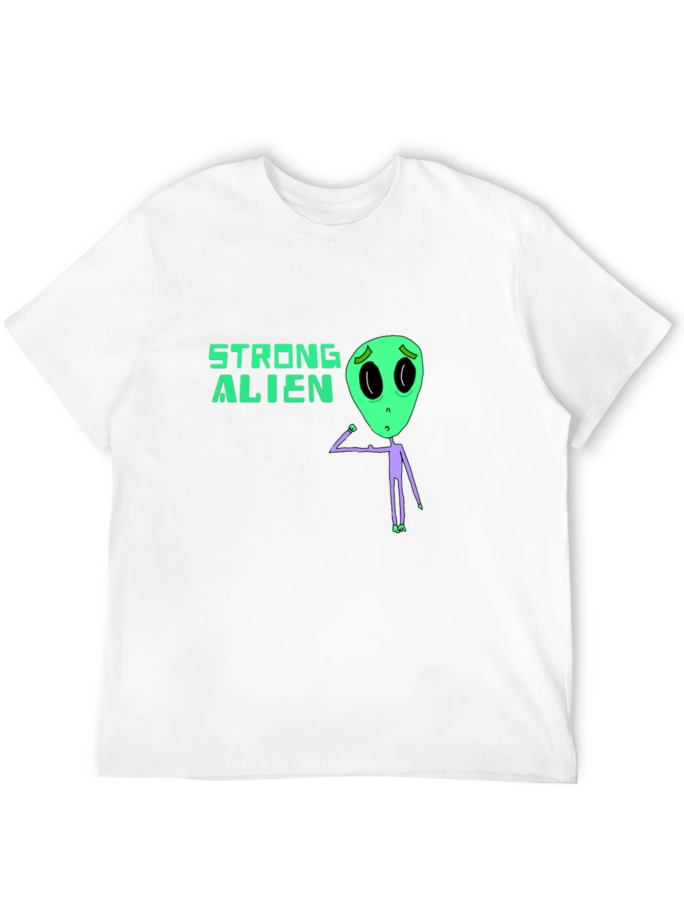 Strong Alien Graphic Tee - Black Unisex T-Shirt