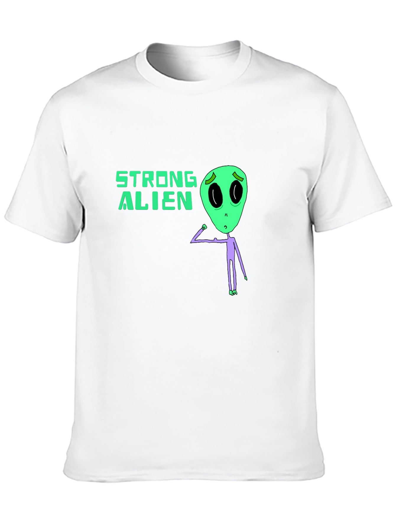 Strong Alien Graphic Tee - Black Unisex T-Shirt