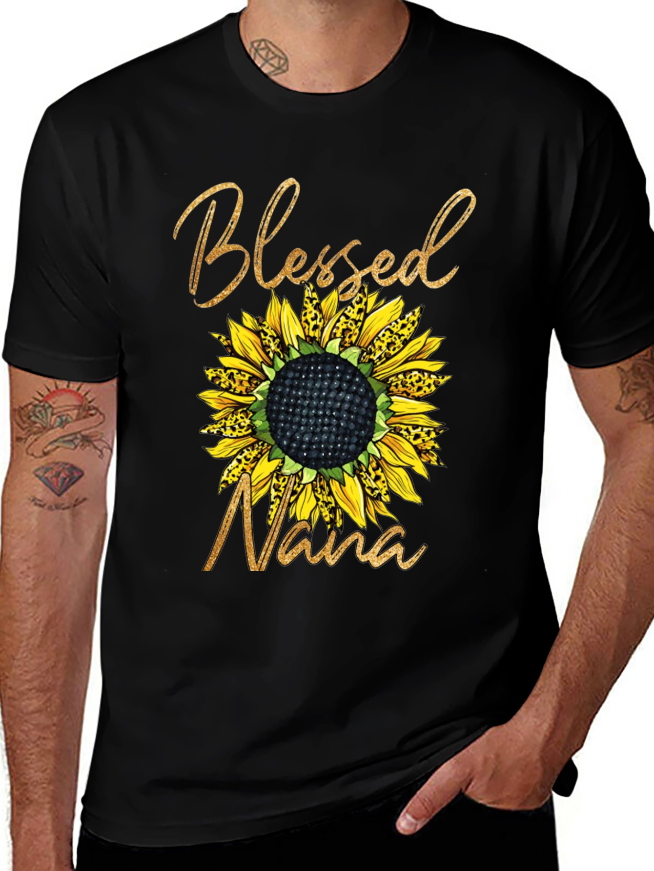 Blessed Nana Sunflower Graphic T-Shirt
