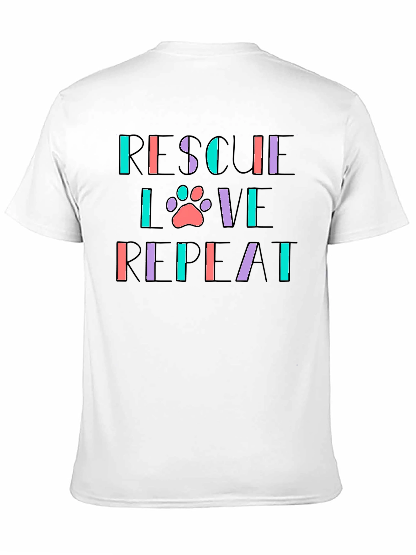 Rescue Love Repeat Black Graphic Tee