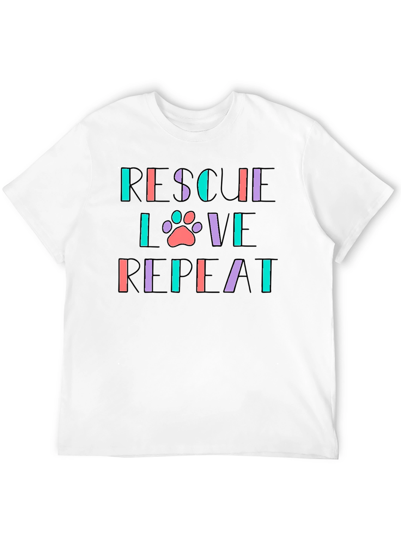 Rescue Love Repeat Black Graphic Tee