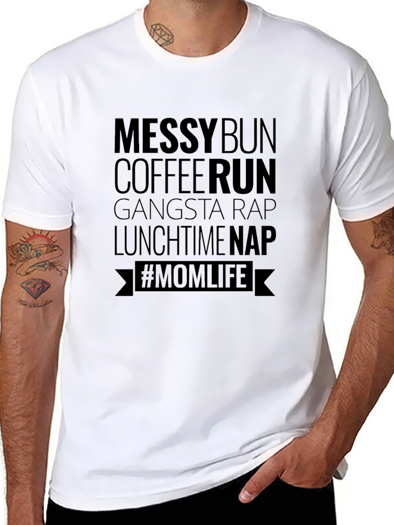 Messy Bun Mom Life Graphic T-Shirt