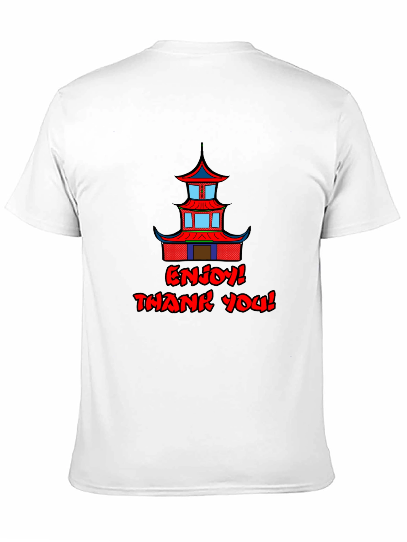 Oriental Building Graphic Black T-Shirt
