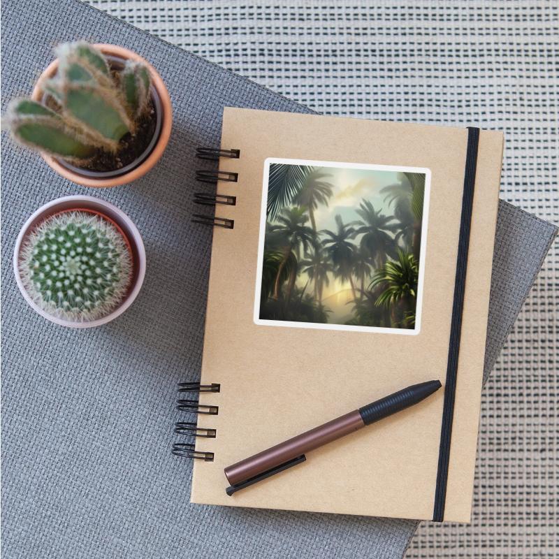 Jungle with palm trees