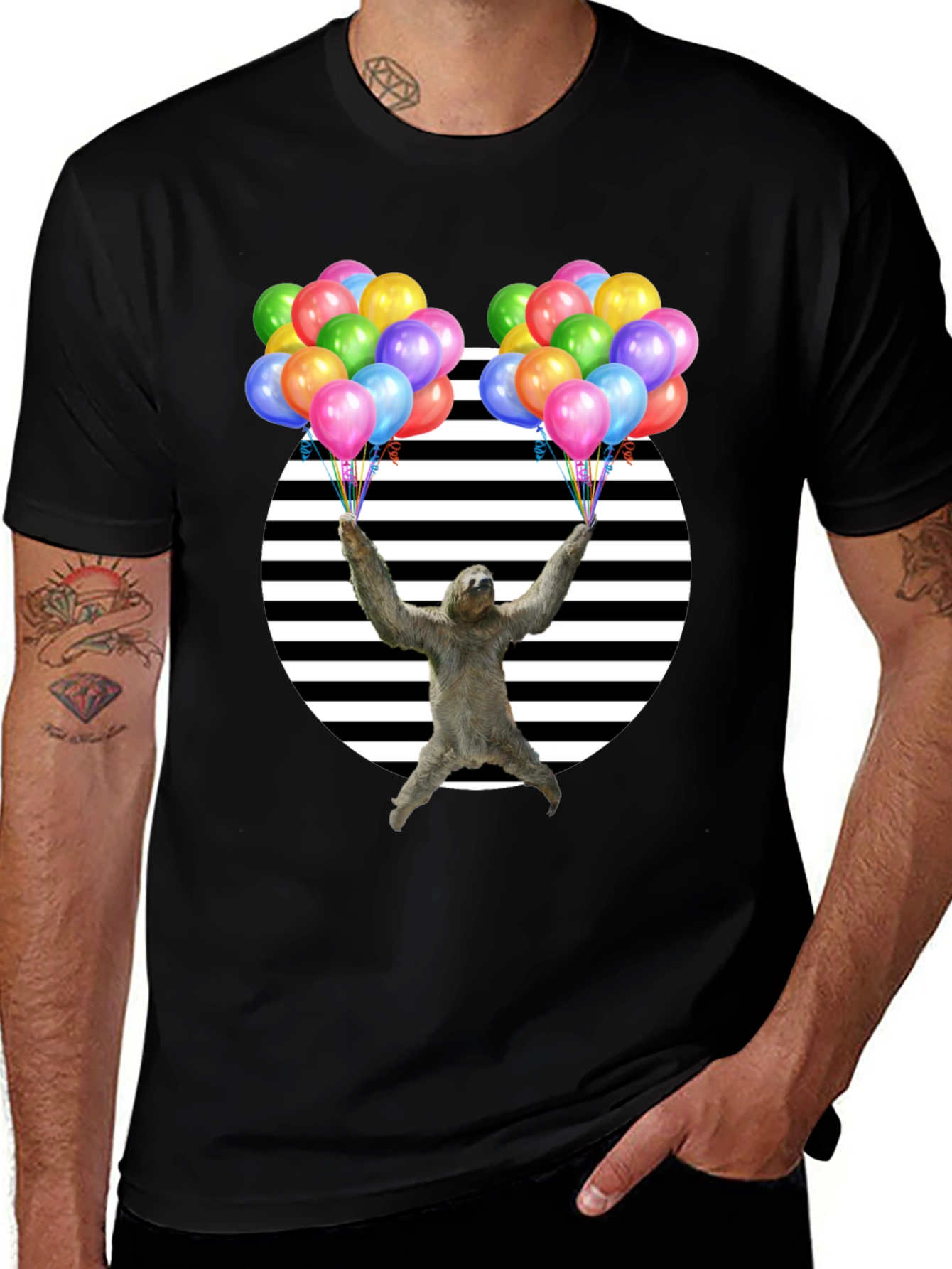 Sloth Balloons Graphic T-Shirt - Unisex Design