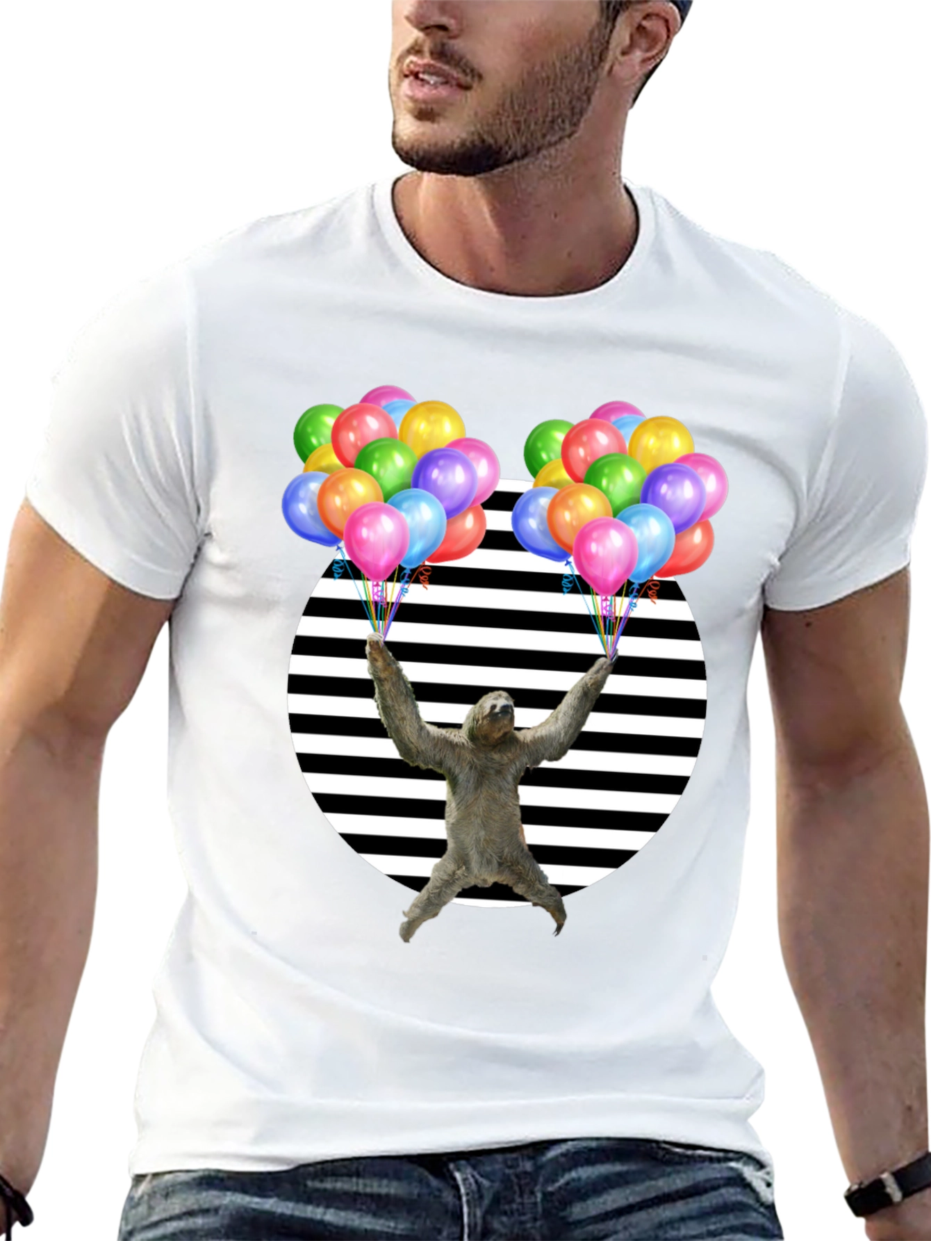 Sloth Balloons Graphic T-Shirt - Unisex Design