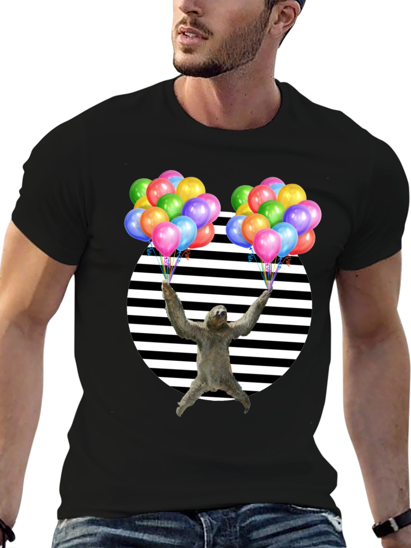 Sloth Balloons Graphic T-Shirt - Unisex Design