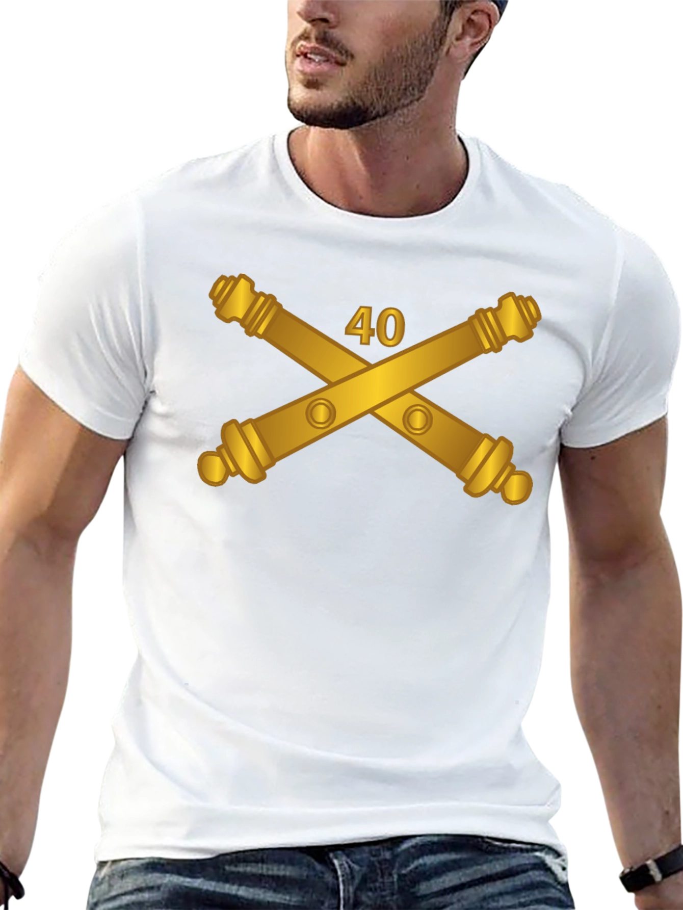Crossed Cannons 40 T-Shirt - Artillery Unit Pride