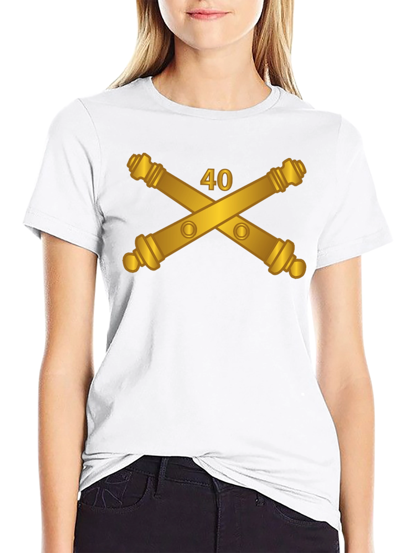 Crossed Cannons 40 T-Shirt - Artillery Unit Pride