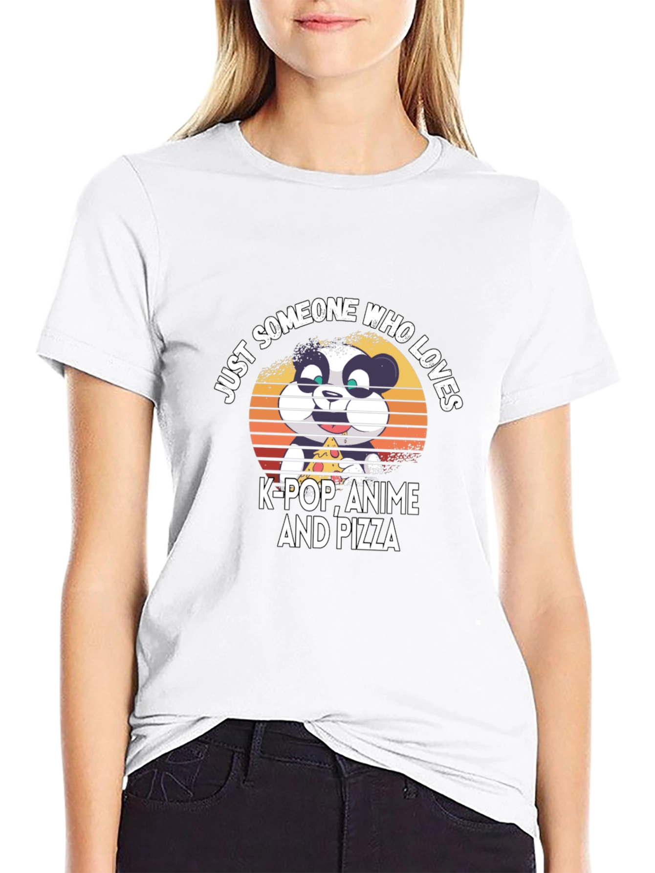 K-Pop Anime Pizza Panda Graphic T-Shirt