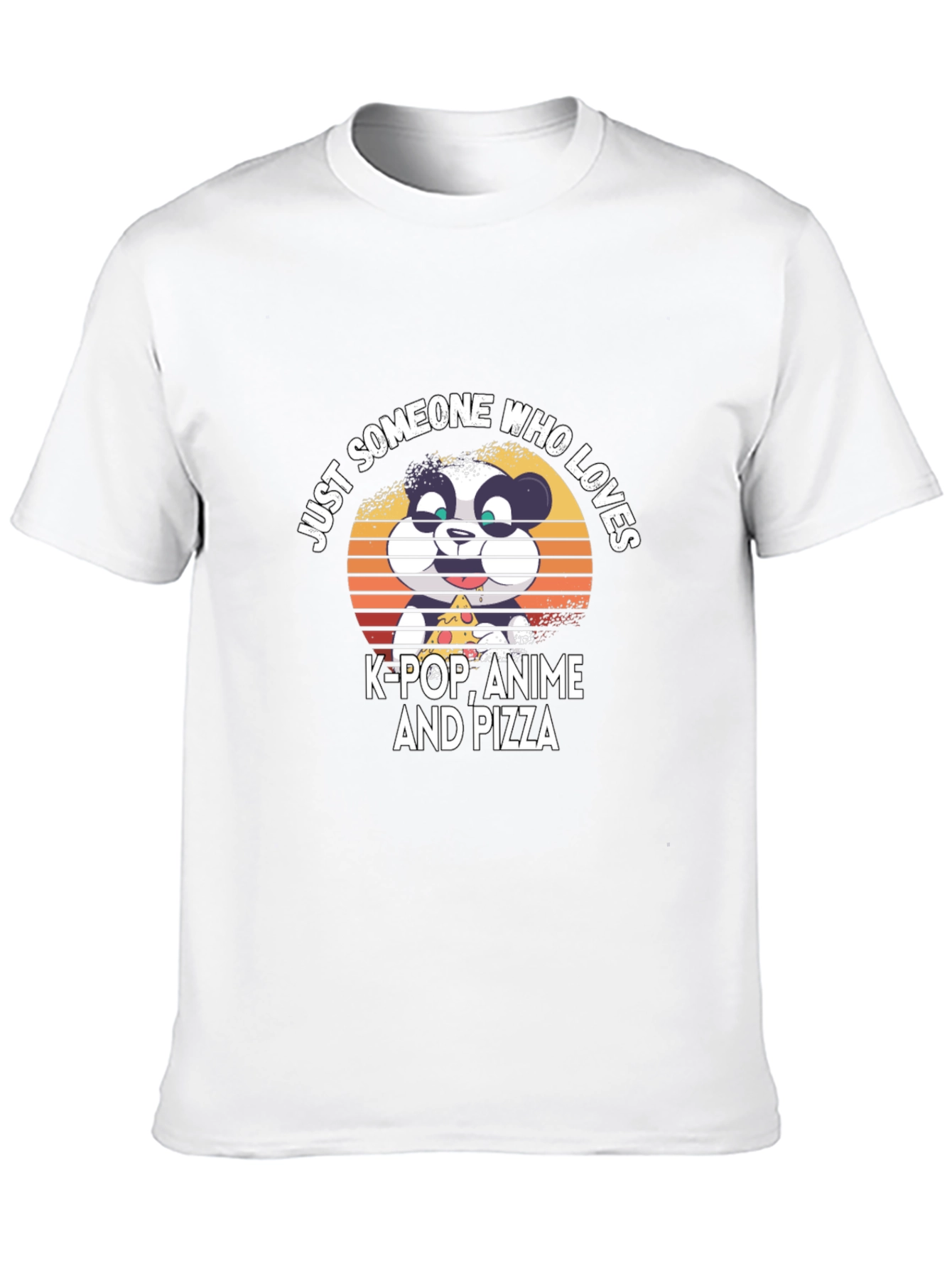 K-Pop Anime Pizza Panda Graphic T-Shirt