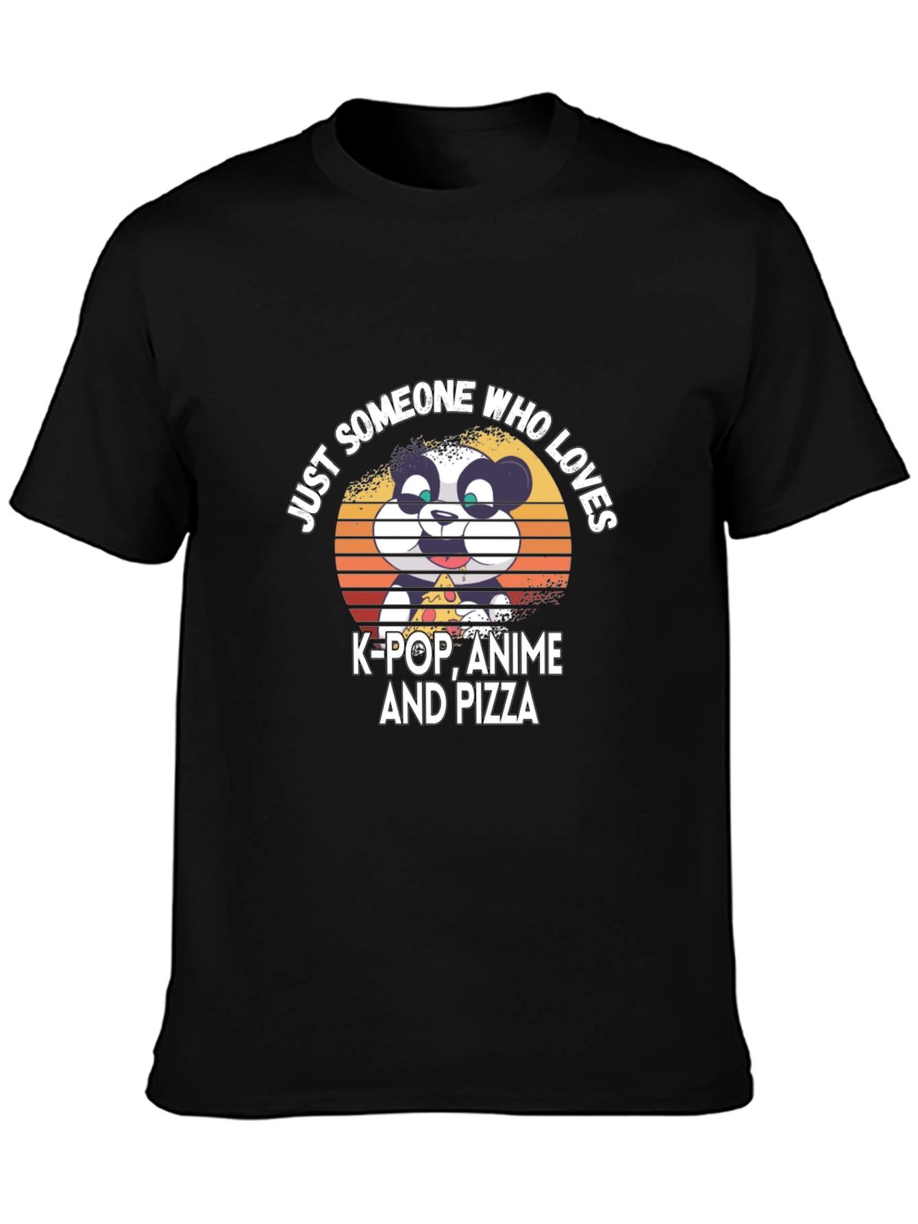 K-Pop Anime Pizza Panda Graphic T-Shirt