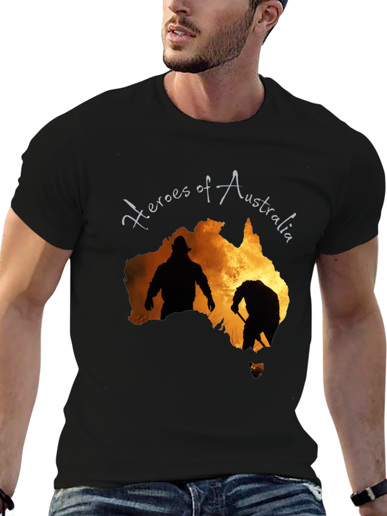 Heroes of Australia Graphic Tee - Black