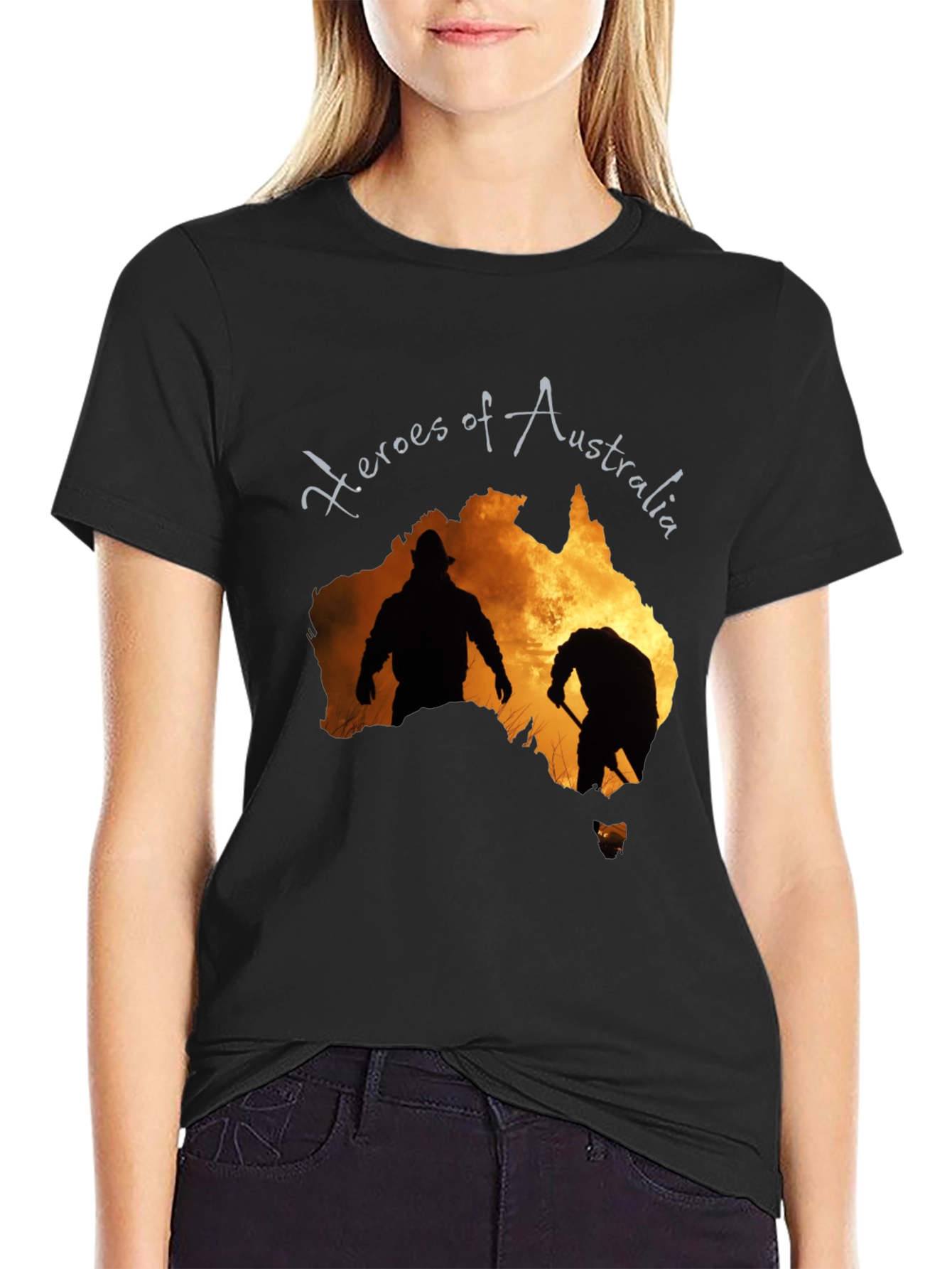 Heroes of Australia Graphic Tee - Black