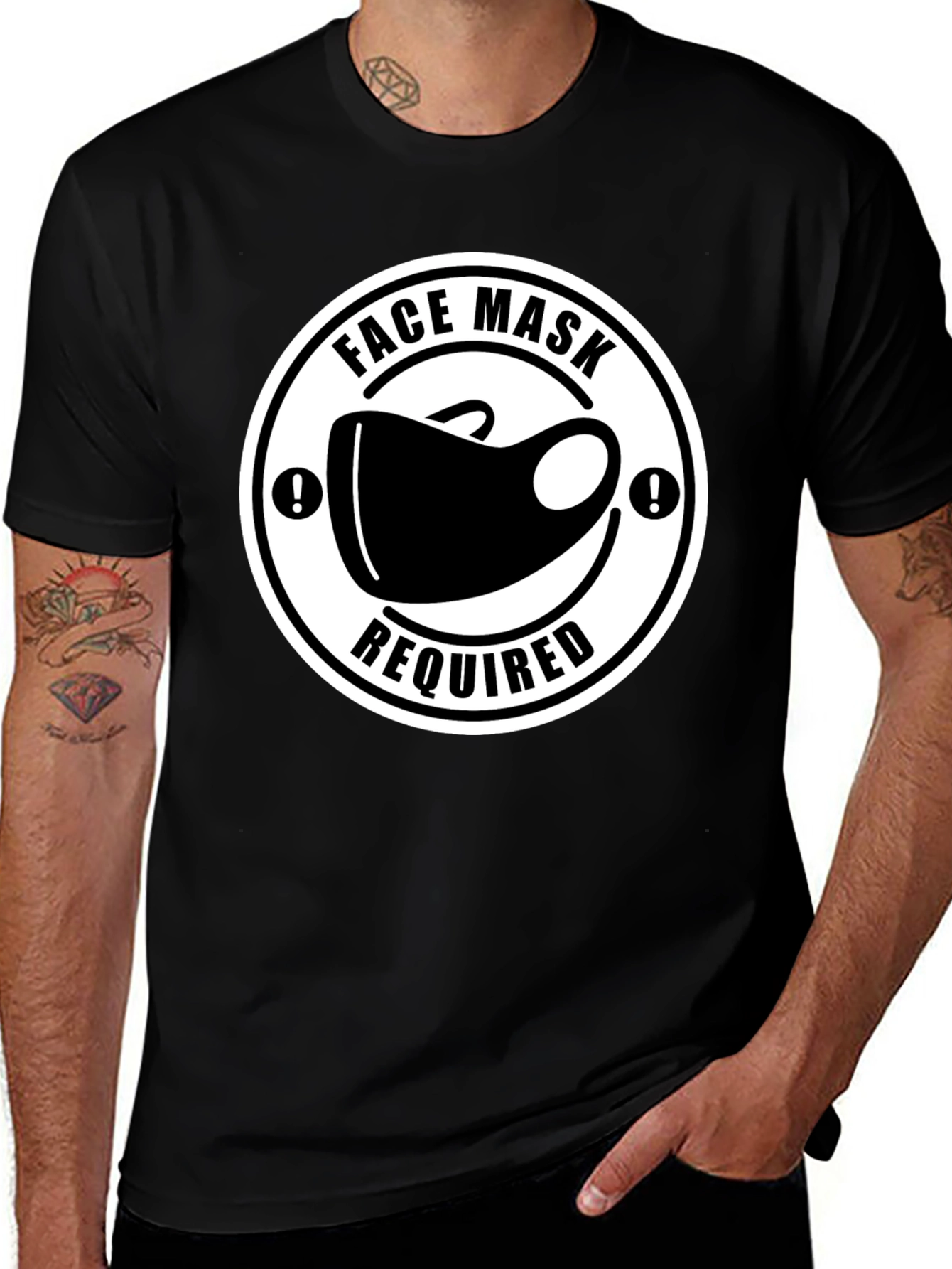 Face Mask Required T-Shirt - Black Novelty Tee