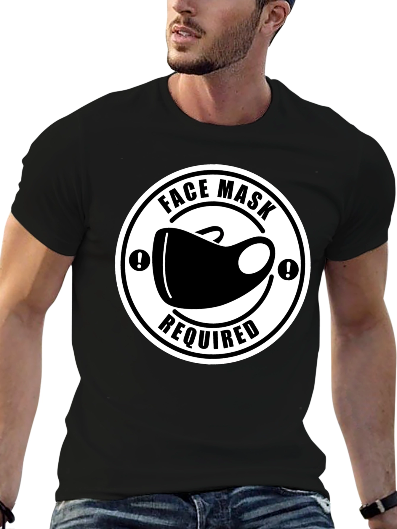 Face Mask Required T-Shirt - Black Novelty Tee