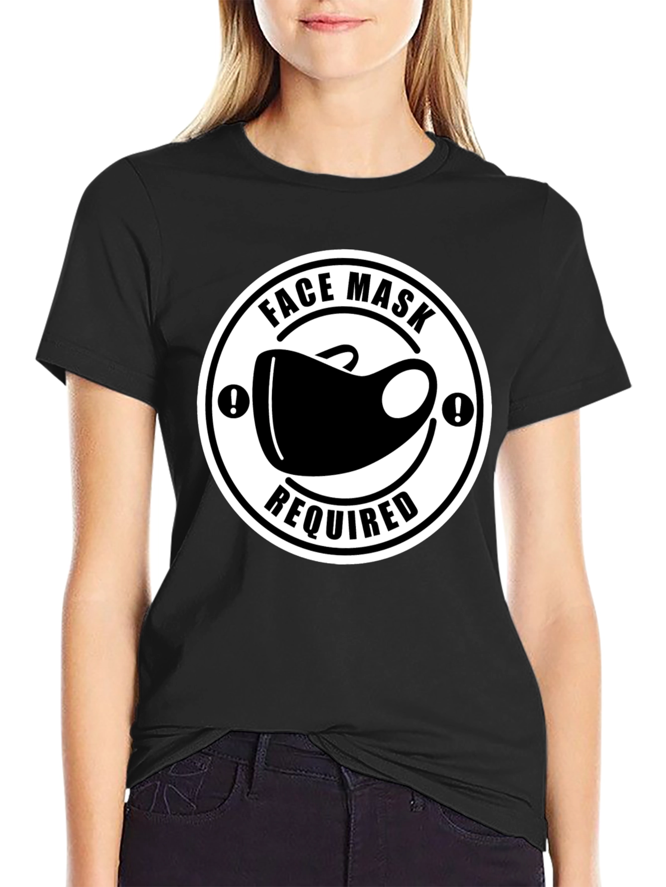 Face Mask Required T-Shirt - Black Novelty Tee