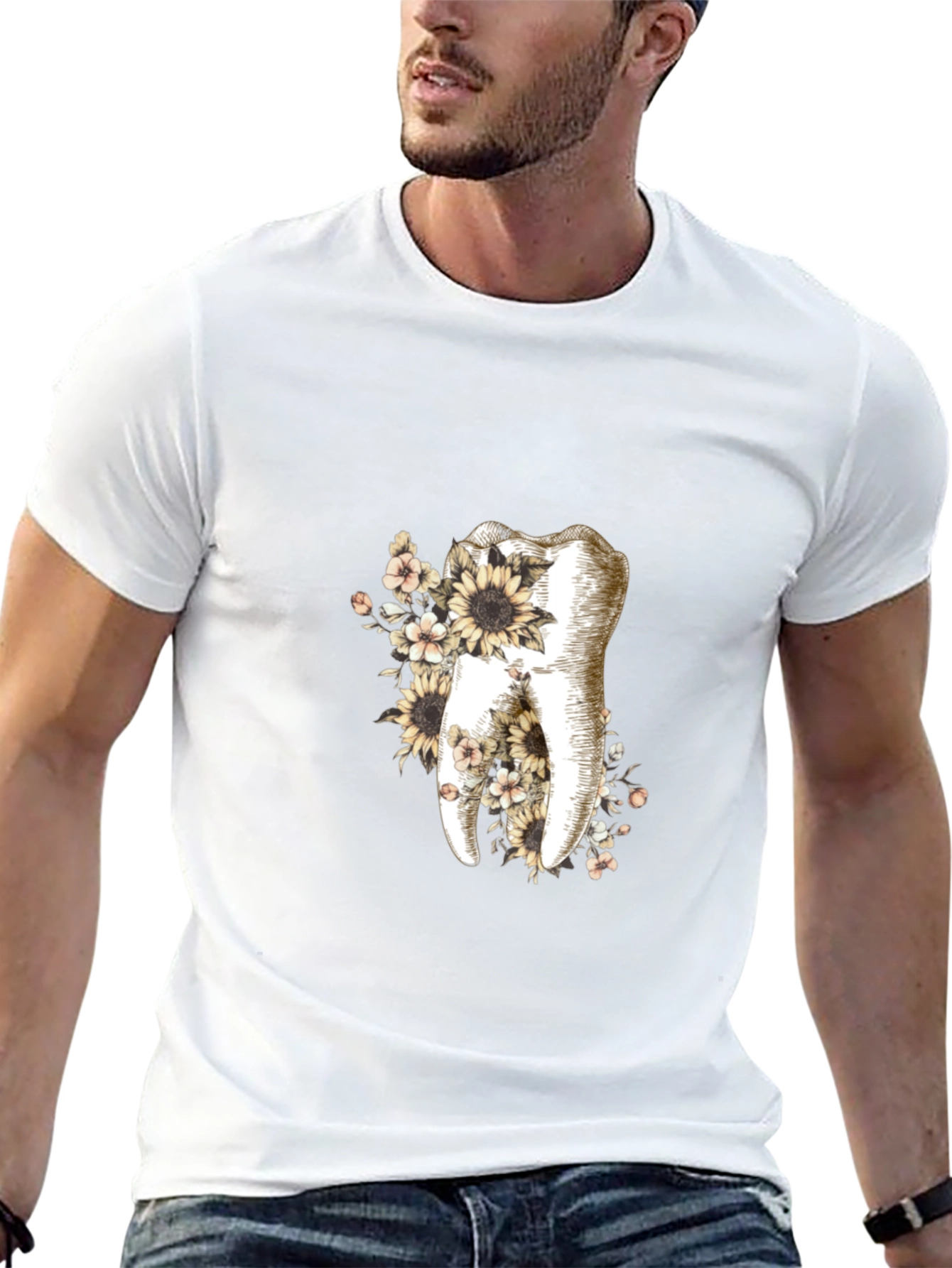 Floral Tooth Graphic Tee - Dentist Gift