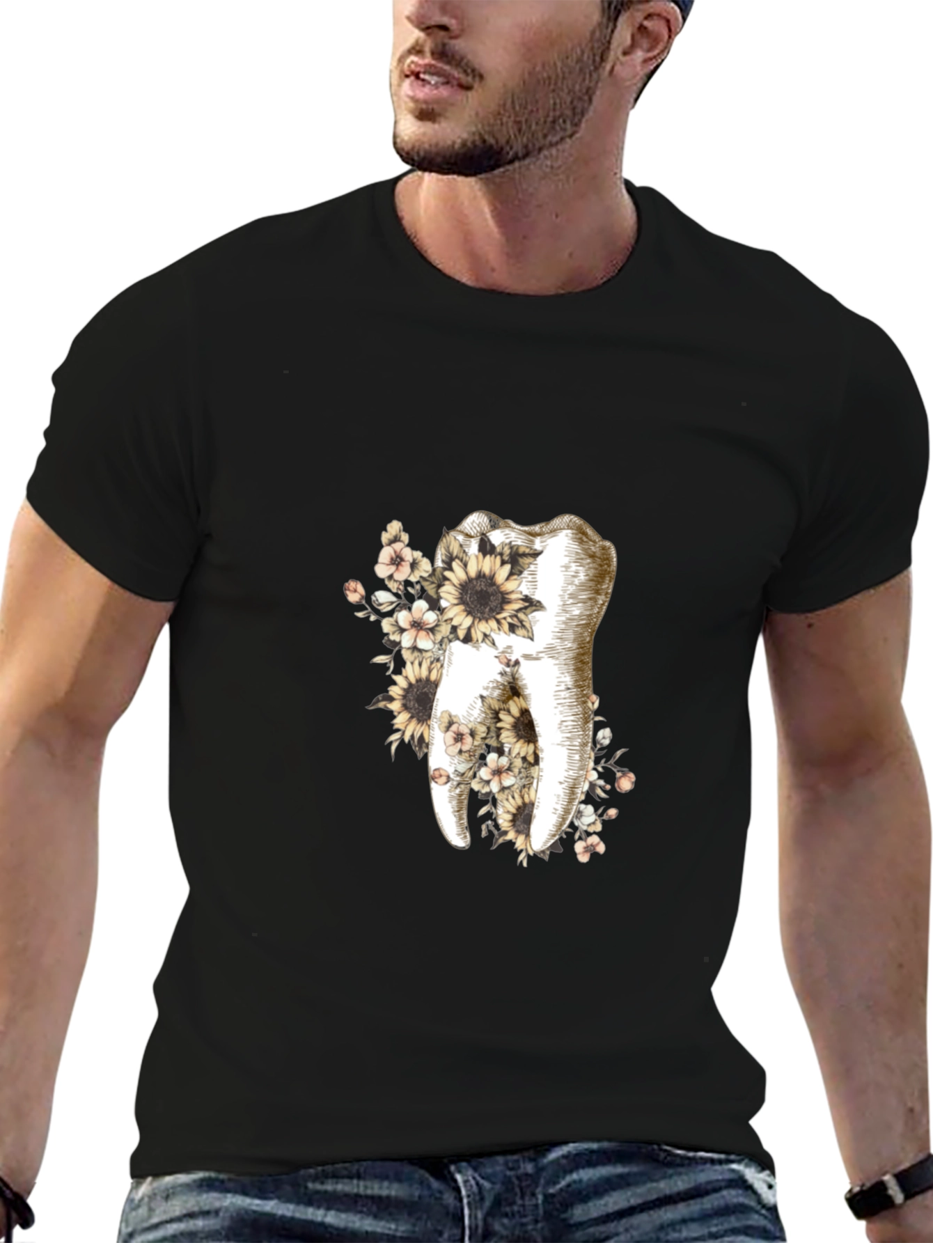 Floral Tooth Graphic Tee - Dentist Gift