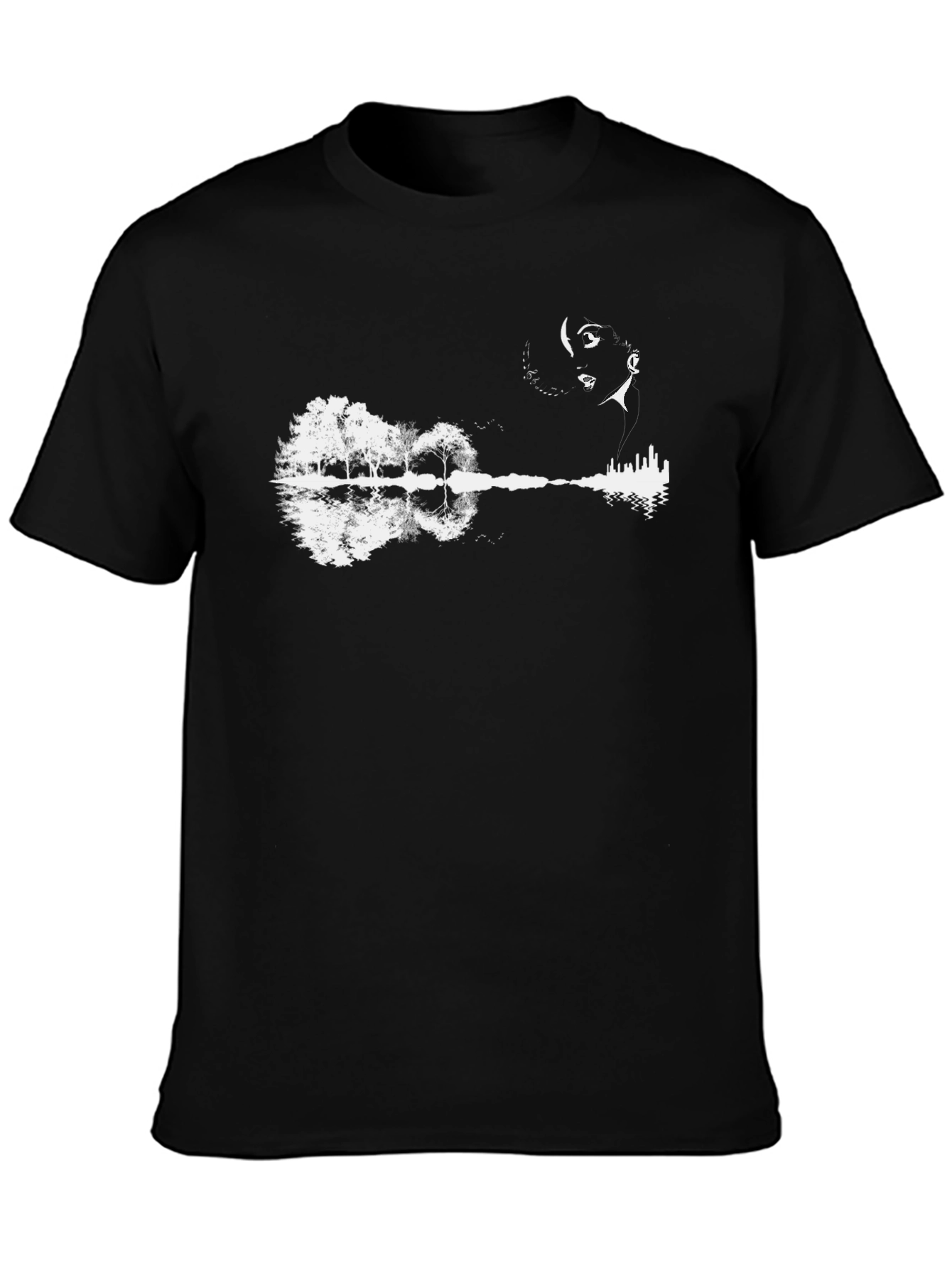 Nature & Music T-Shirt - Black Cotton Tee