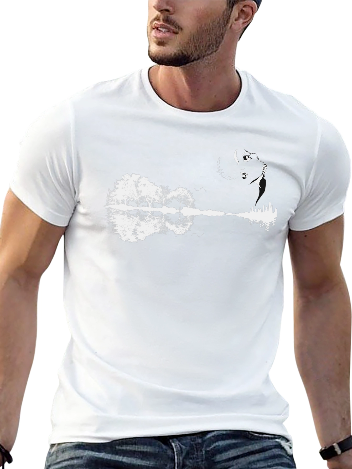Nature & Music T-Shirt - Black Cotton Tee