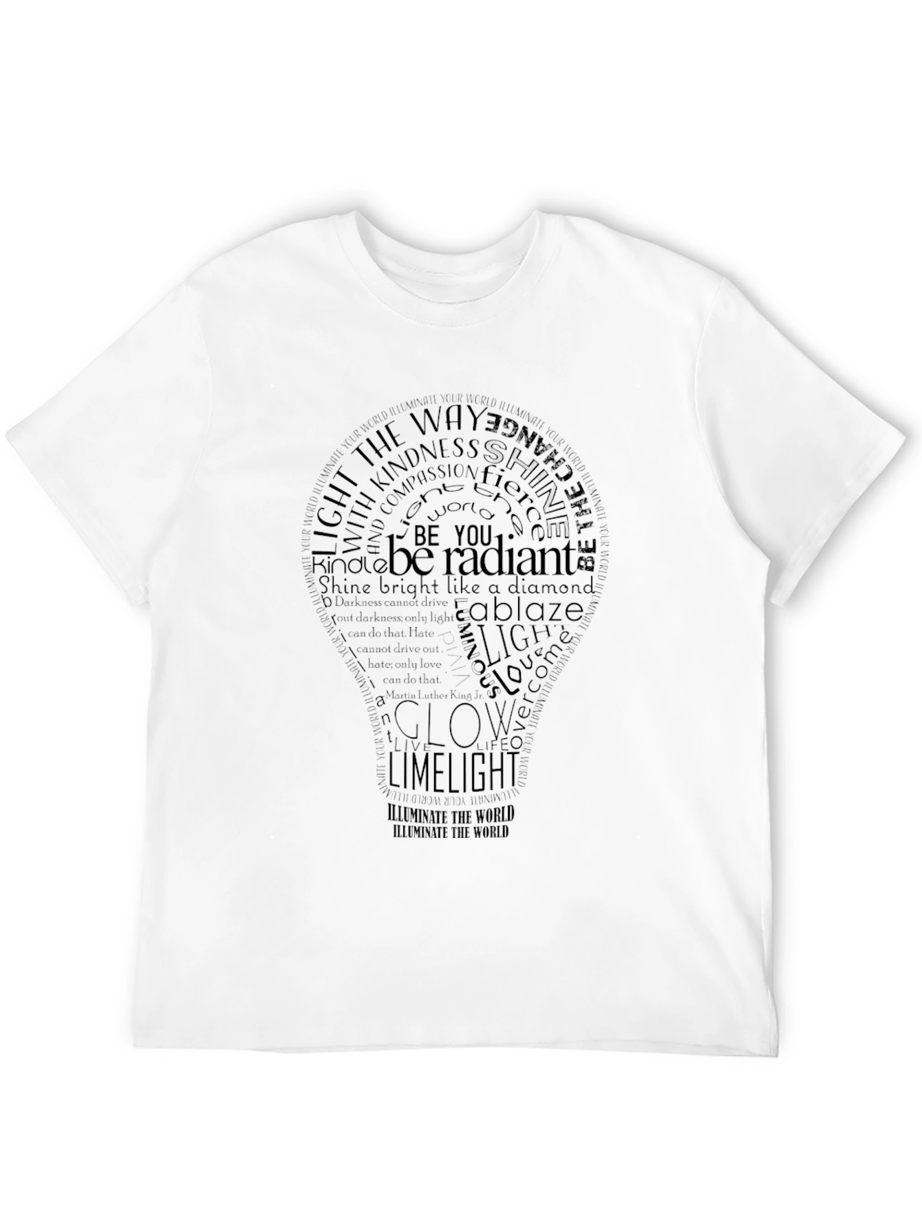 Motivational Word Art Lightbulb T-Shirt