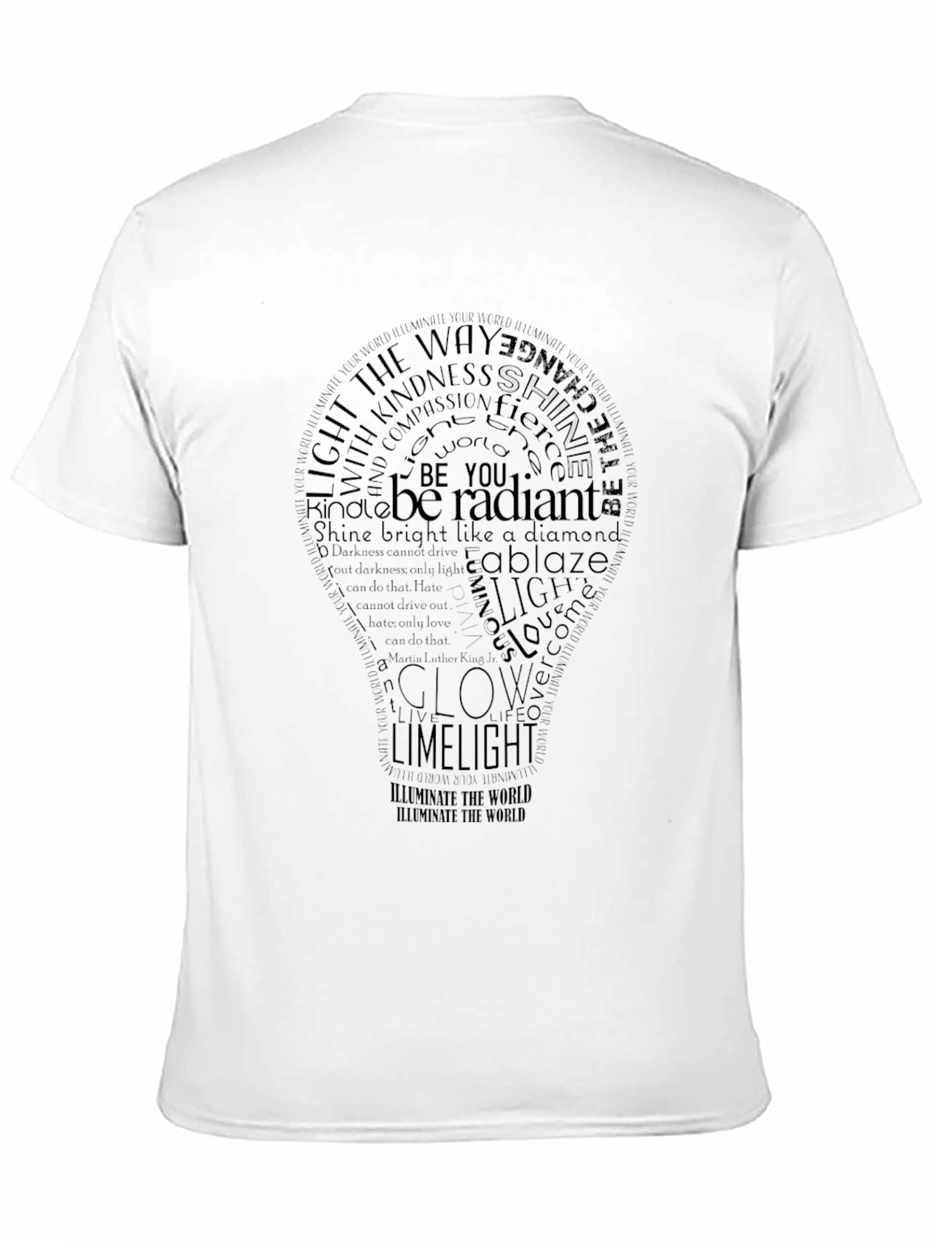 Motivational Word Art Lightbulb T-Shirt