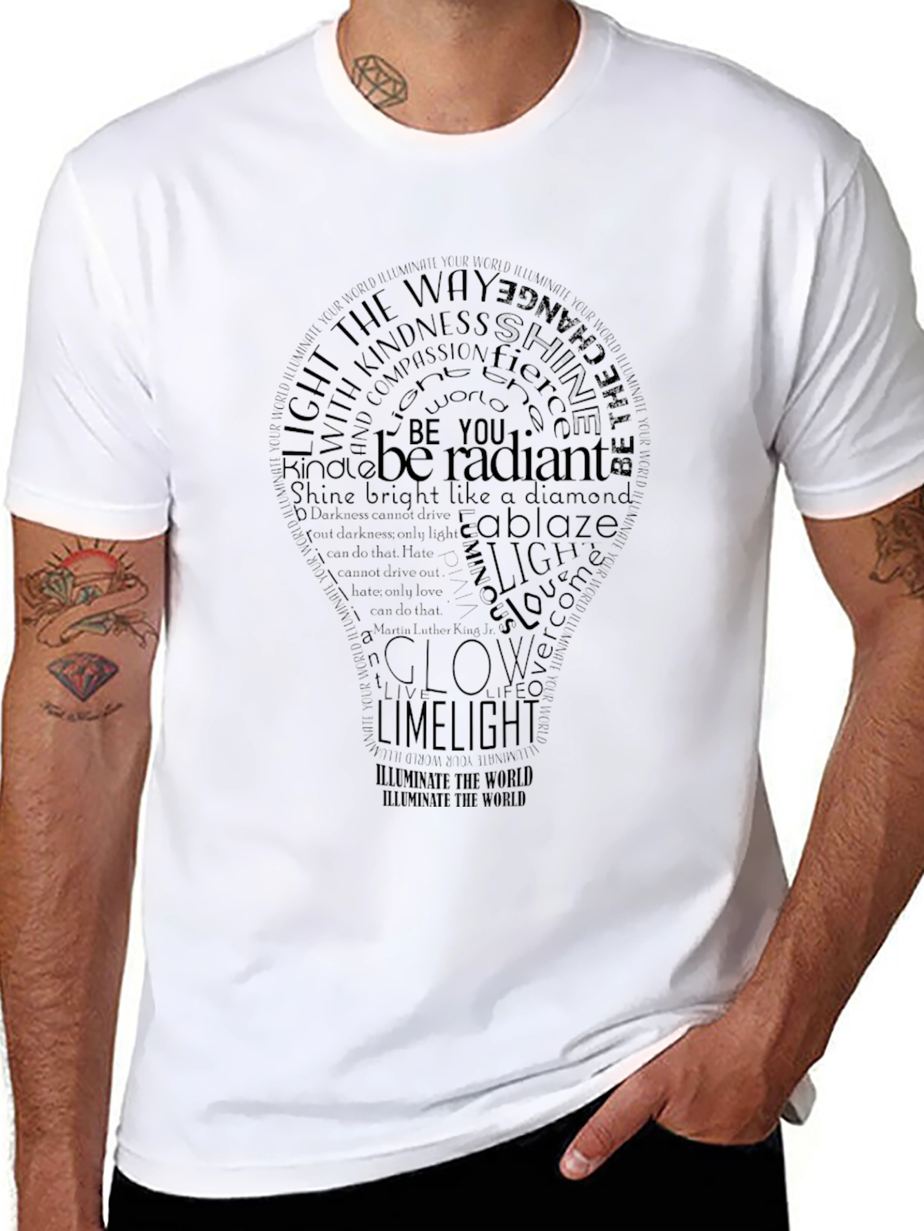 Motivational Word Art Lightbulb T-Shirt