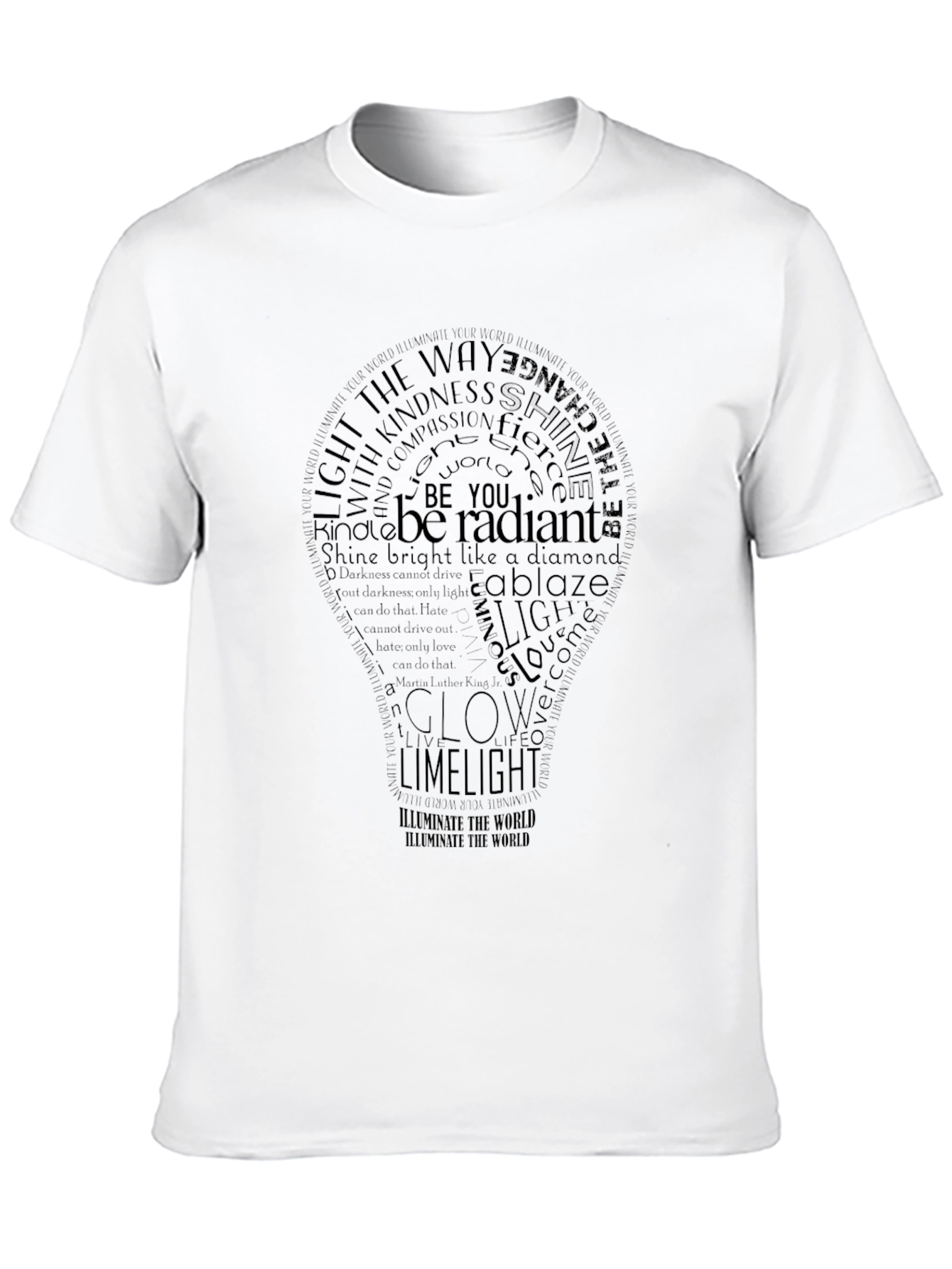 Motivational Word Art Lightbulb T-Shirt