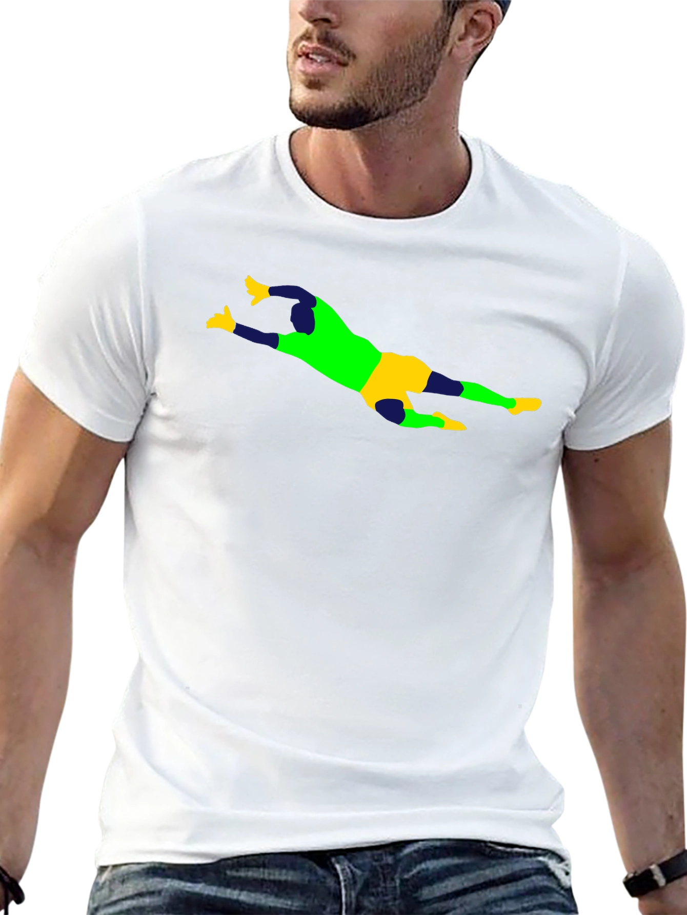 Goalkeeper Graphic Tee - Black Cotton Shirt