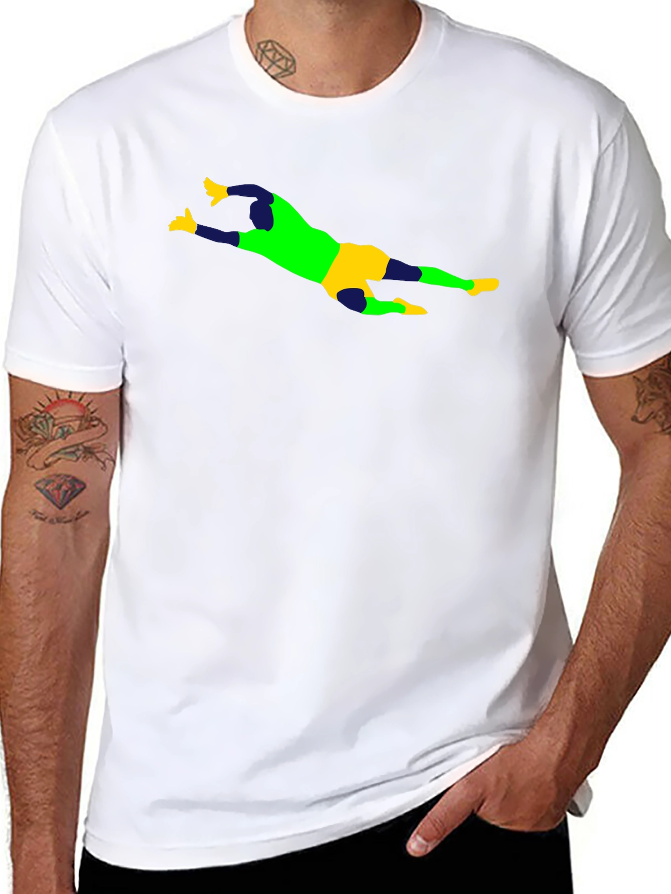 Goalkeeper Graphic Tee - Black Cotton Shirt