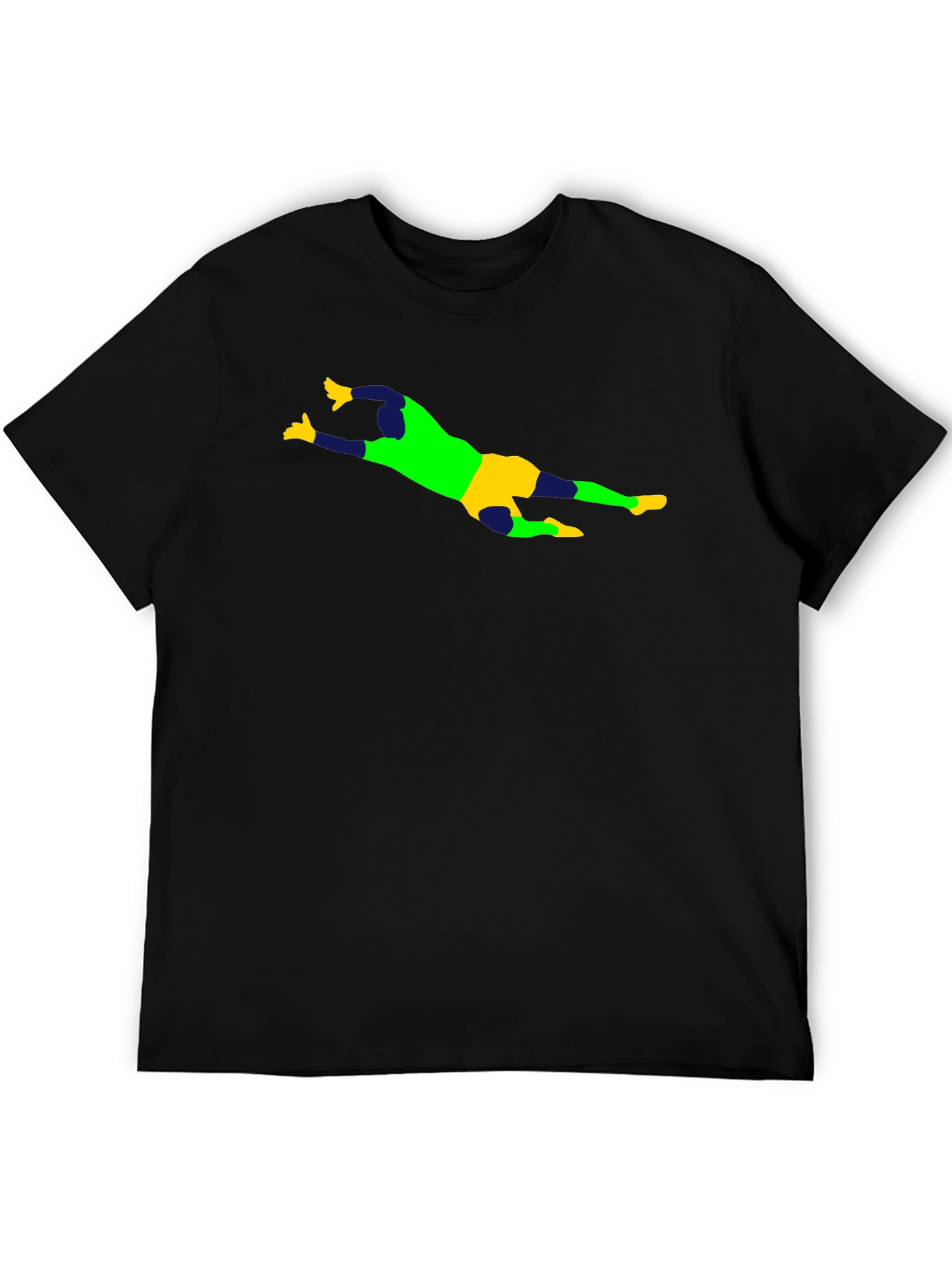 Goalkeeper Graphic Tee - Black Cotton Shirt
