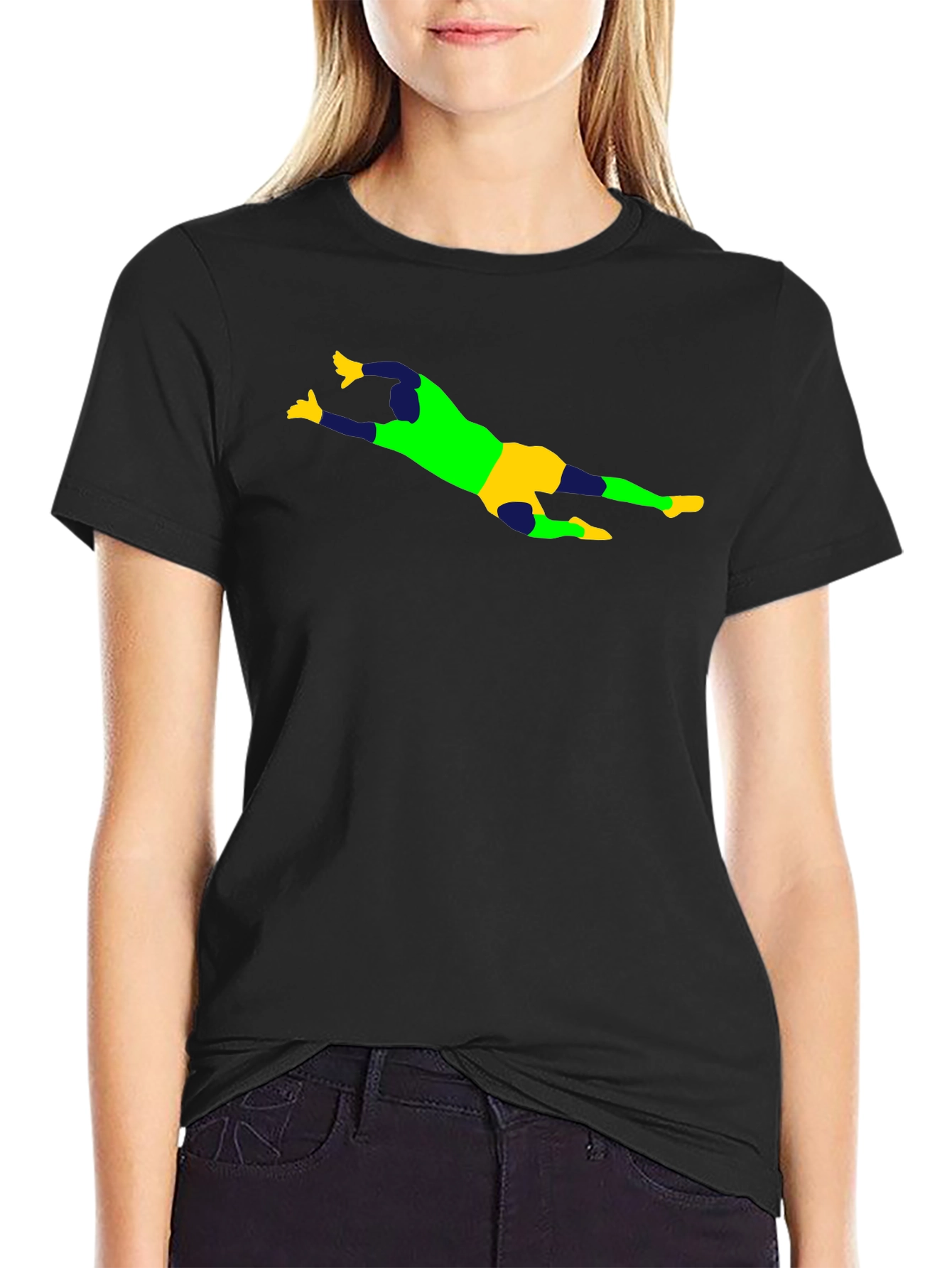 Goalkeeper Graphic Tee - Black Cotton Shirt