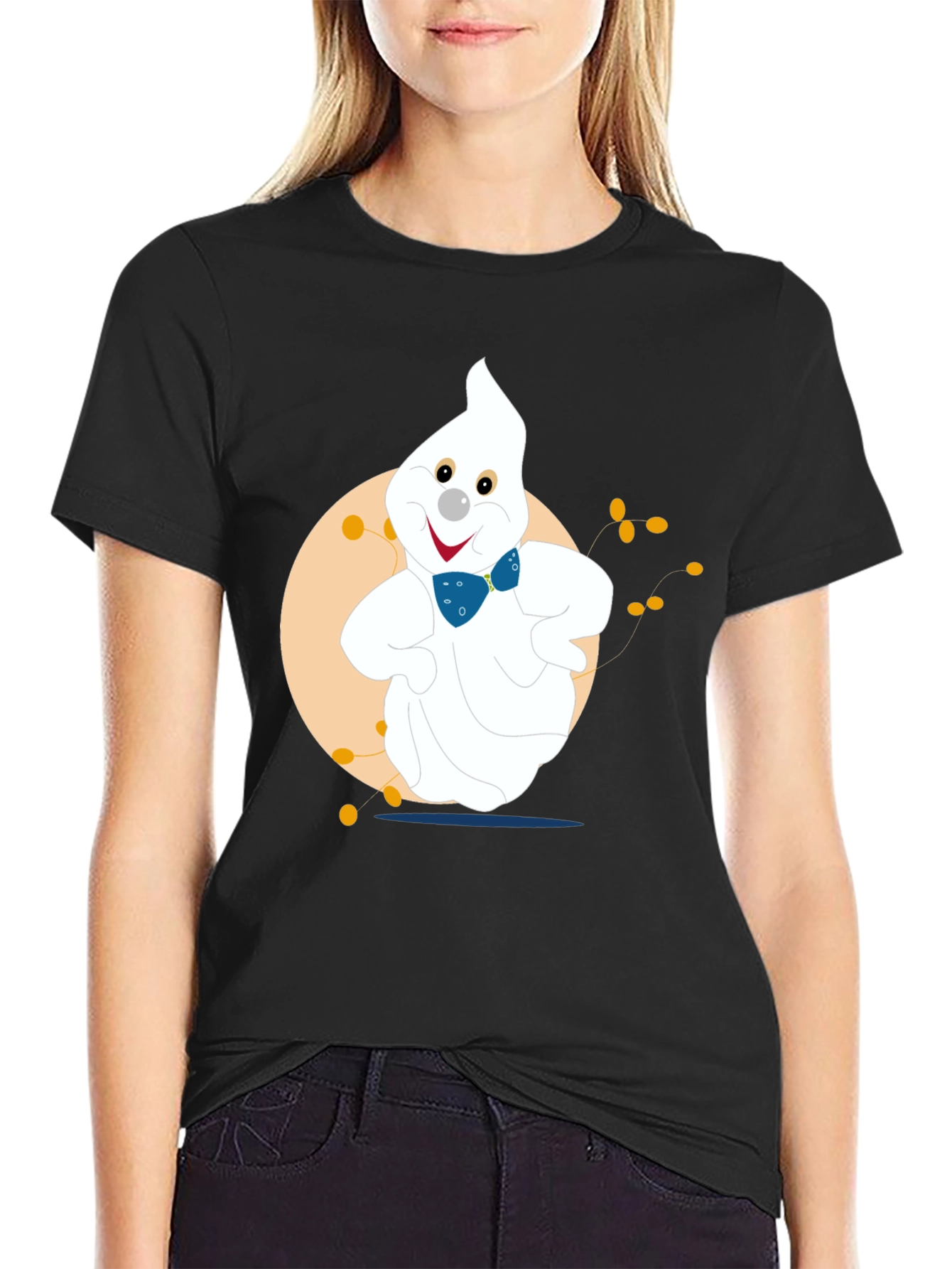 Ghost Graphic Black T-Shirt - Halloween Fun