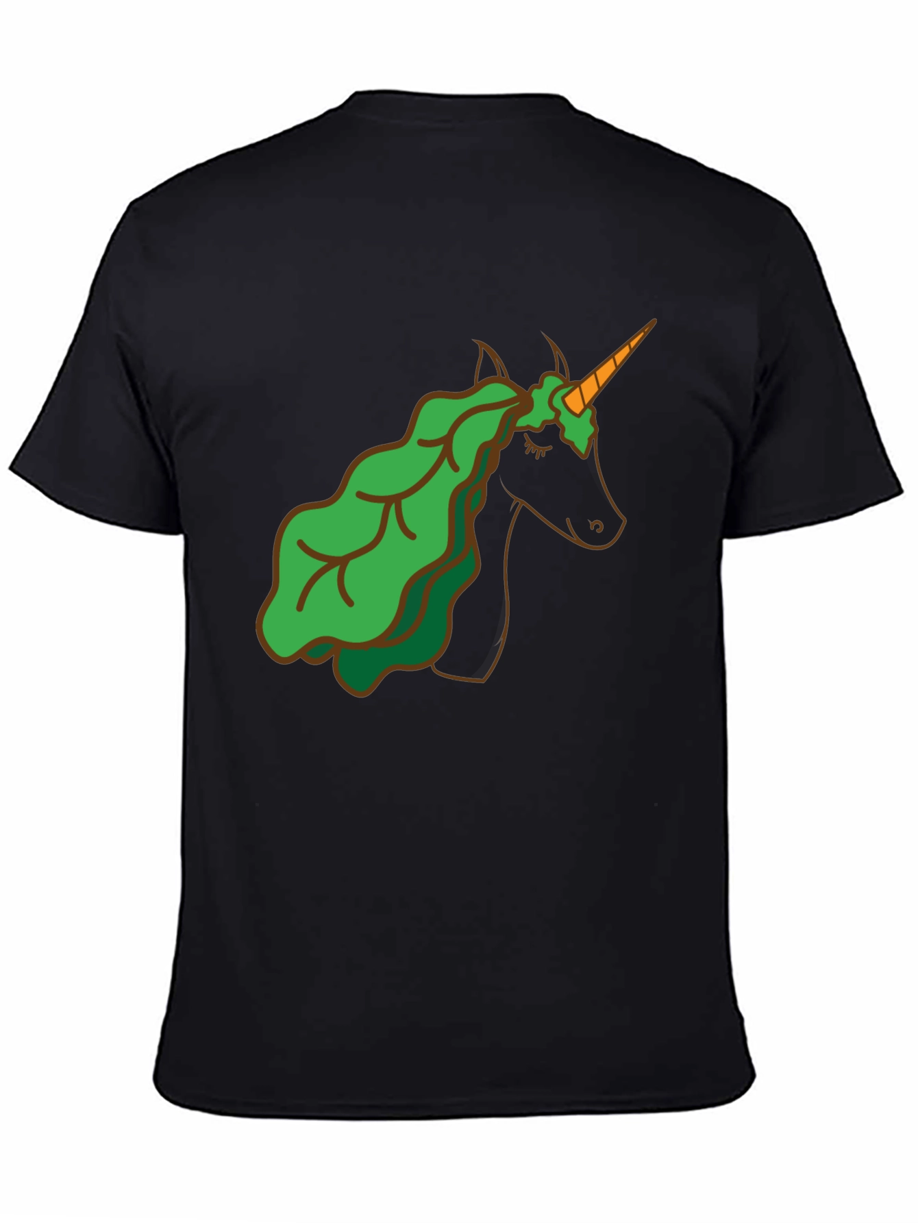 Unicorn Lettuce Hair T-Shirt - Black