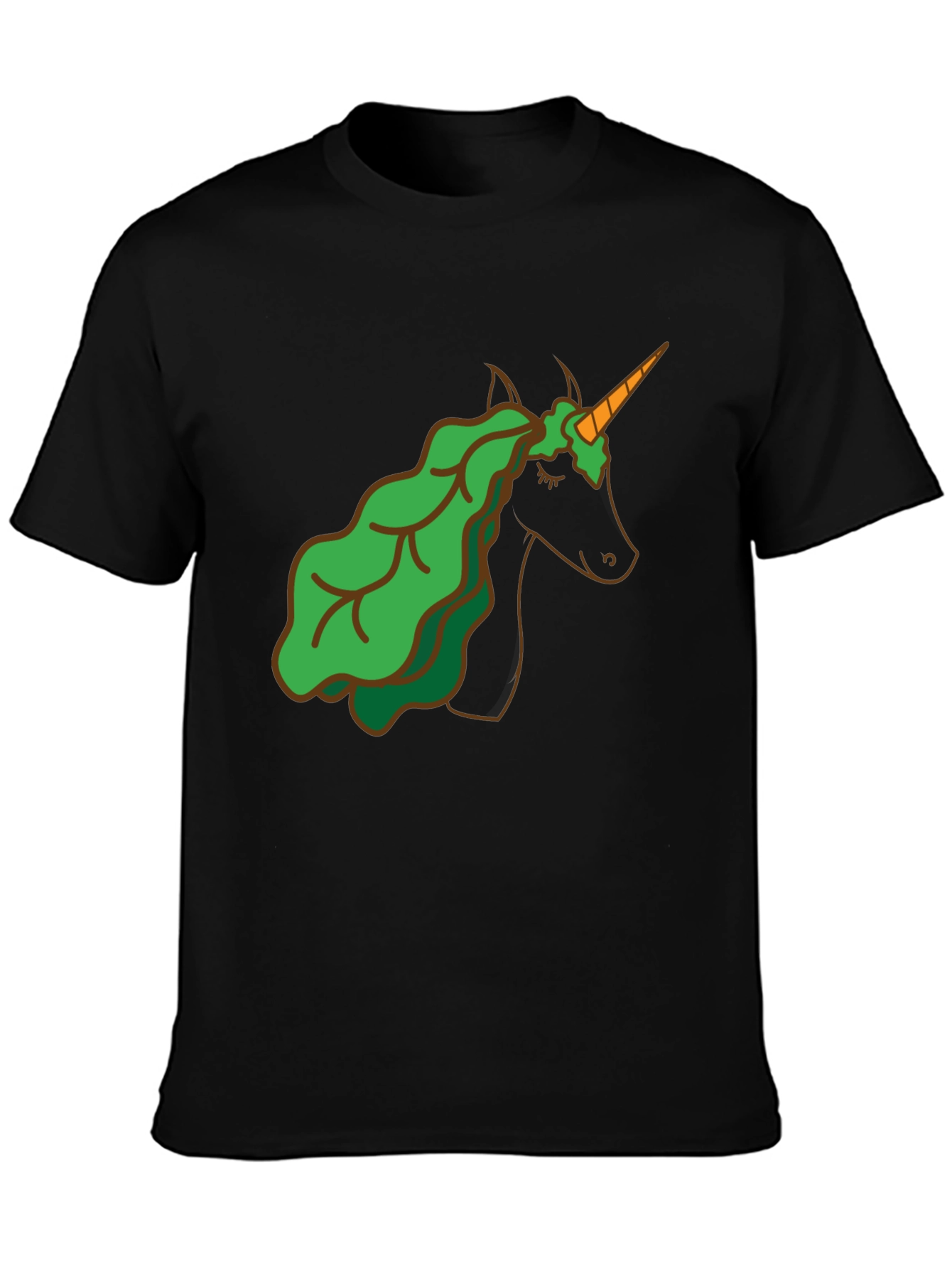 Unicorn Lettuce Hair T-Shirt - Black