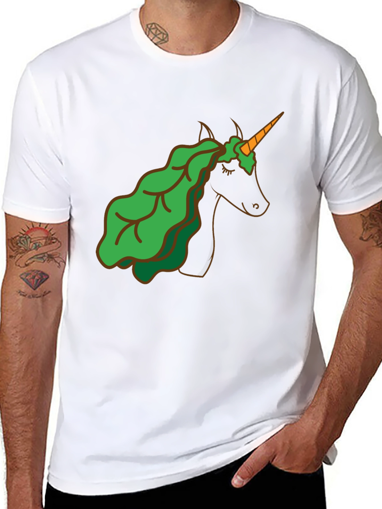 Unicorn Lettuce Hair T-Shirt - Black