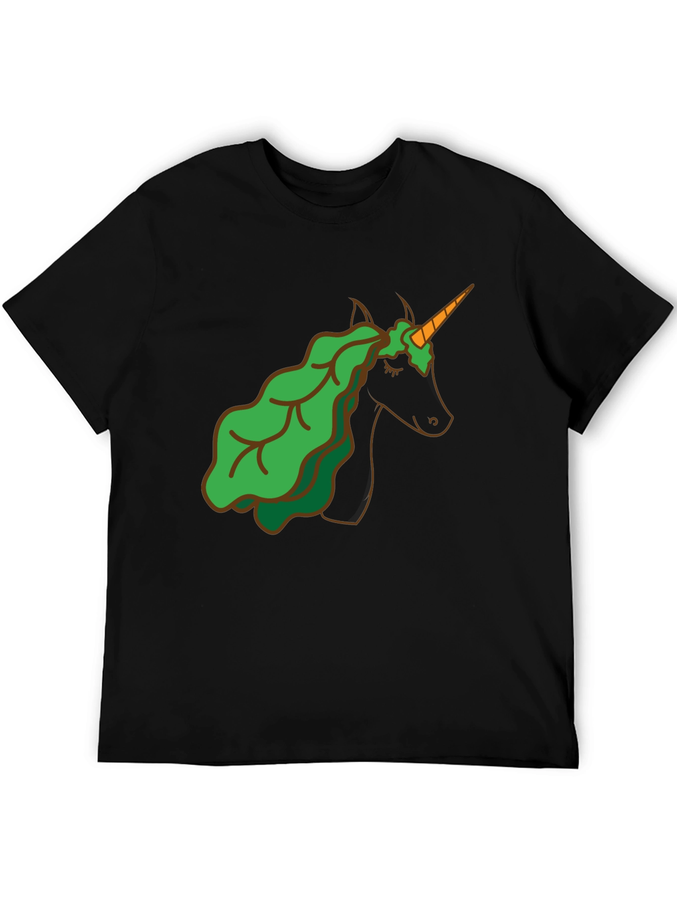 Unicorn Lettuce Hair T-Shirt - Black
