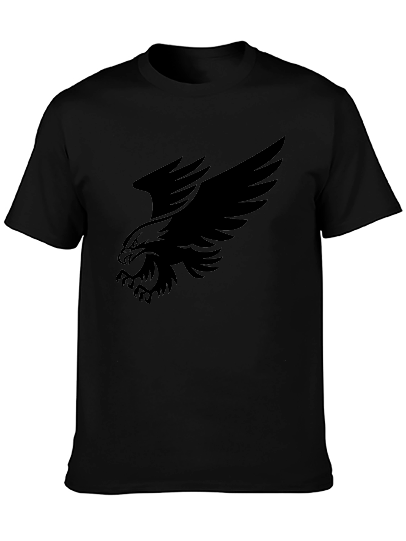 Bold Eagle Graphic Tee - Black Cotton Comfort