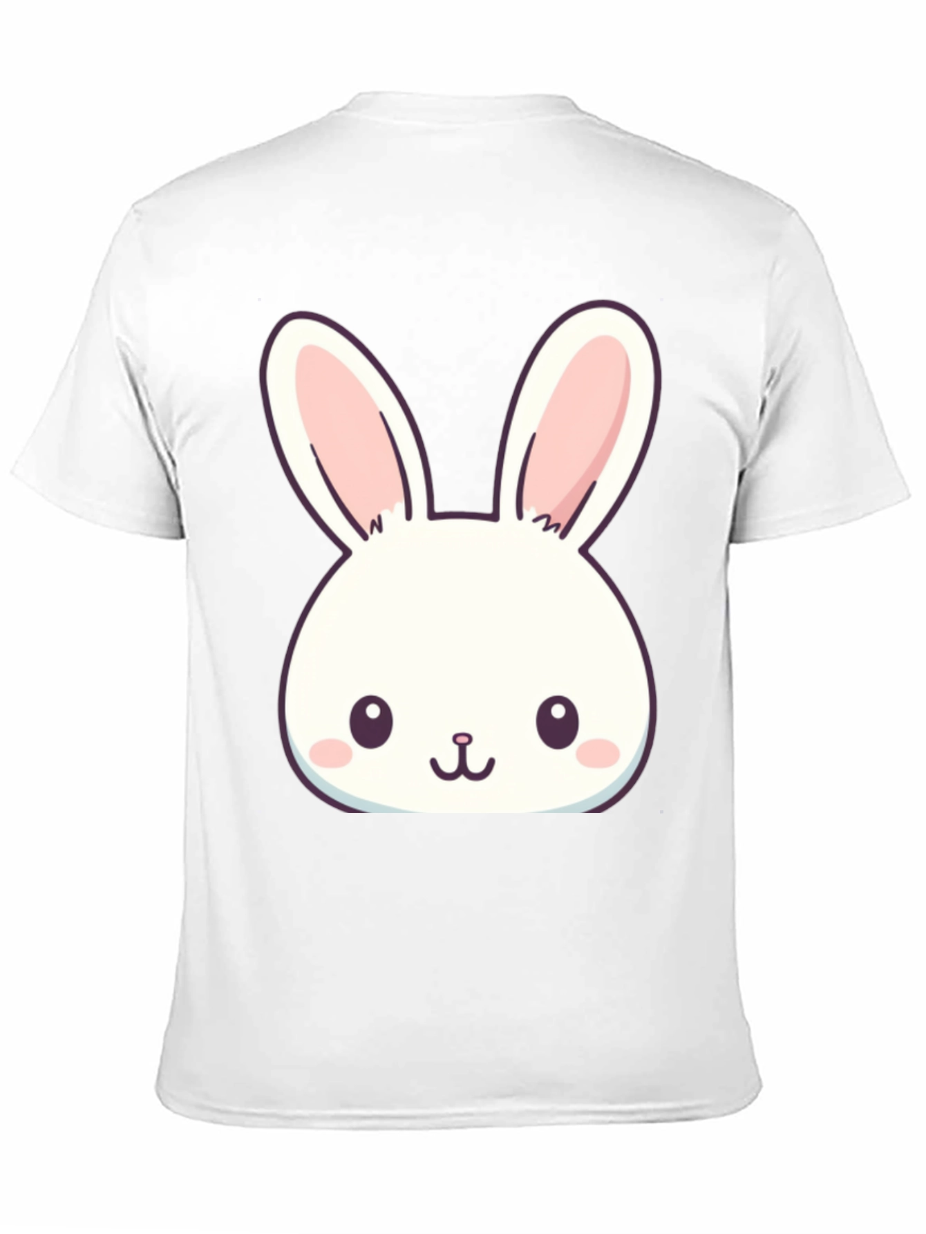 Cute Bunny Graphic T-Shirt - Black Cotton Blend
