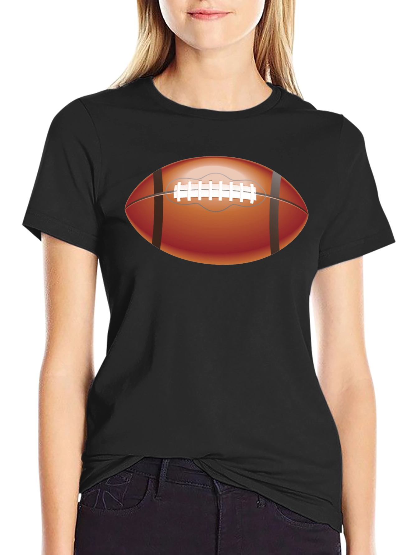 Football Graphic Tee - Sporty Black T-Shirt
