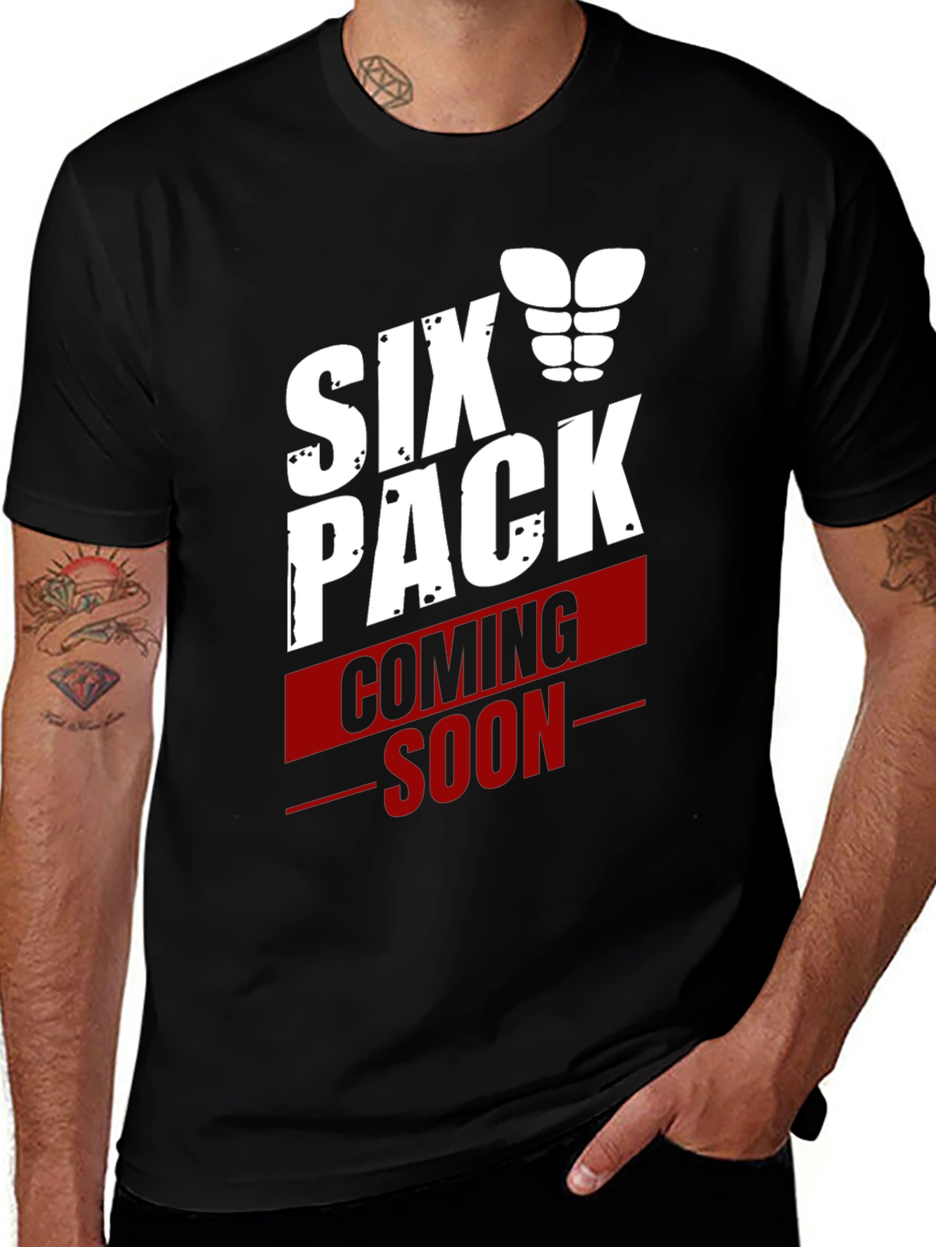 Six Pack Coming Soon Graphic T-Shirt