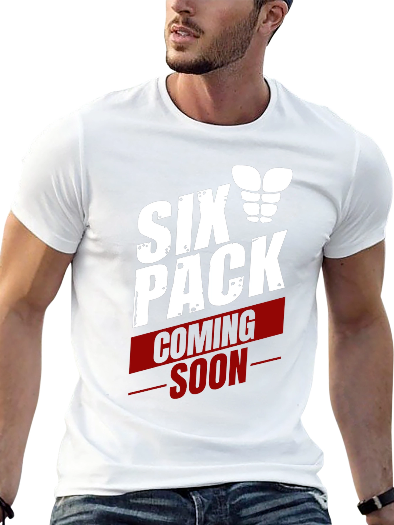 Six Pack Coming Soon Graphic T-Shirt