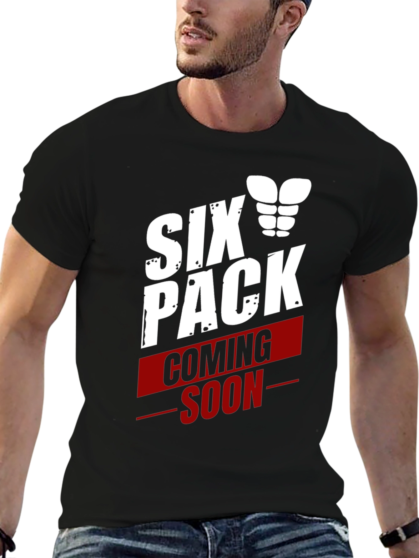 Six Pack Coming Soon Graphic T-Shirt