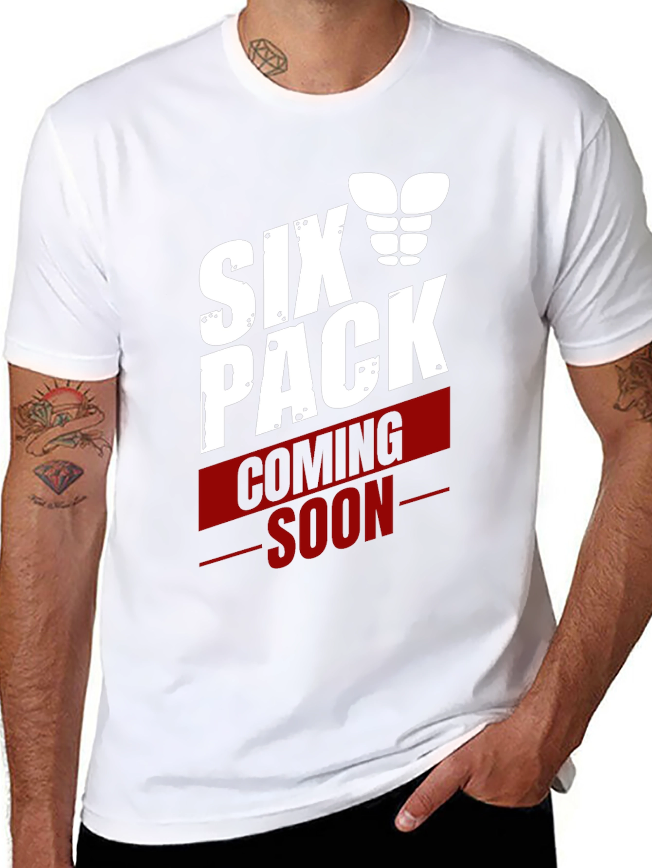 Six Pack Coming Soon Graphic T-Shirt