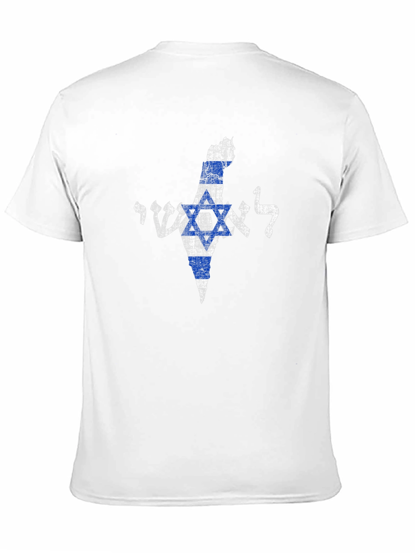 Israeli Flag Map Graphic Black T-Shirt