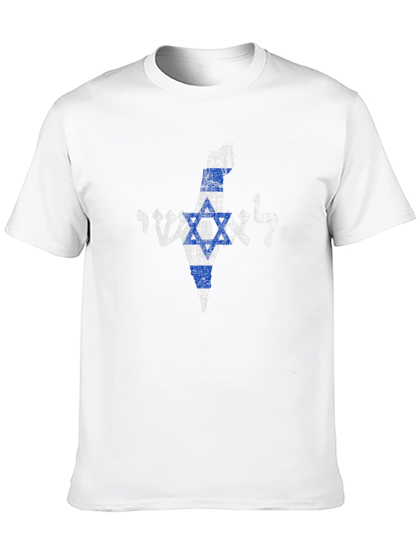 Israeli Flag Map Graphic Black T-Shirt